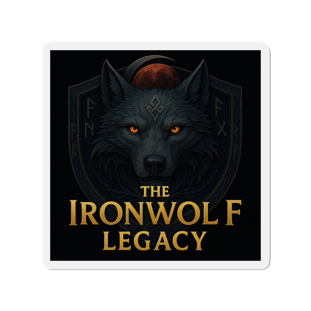 Ironwolf Legacy Die-Cut Magnet – Viking Wolf Clan Design