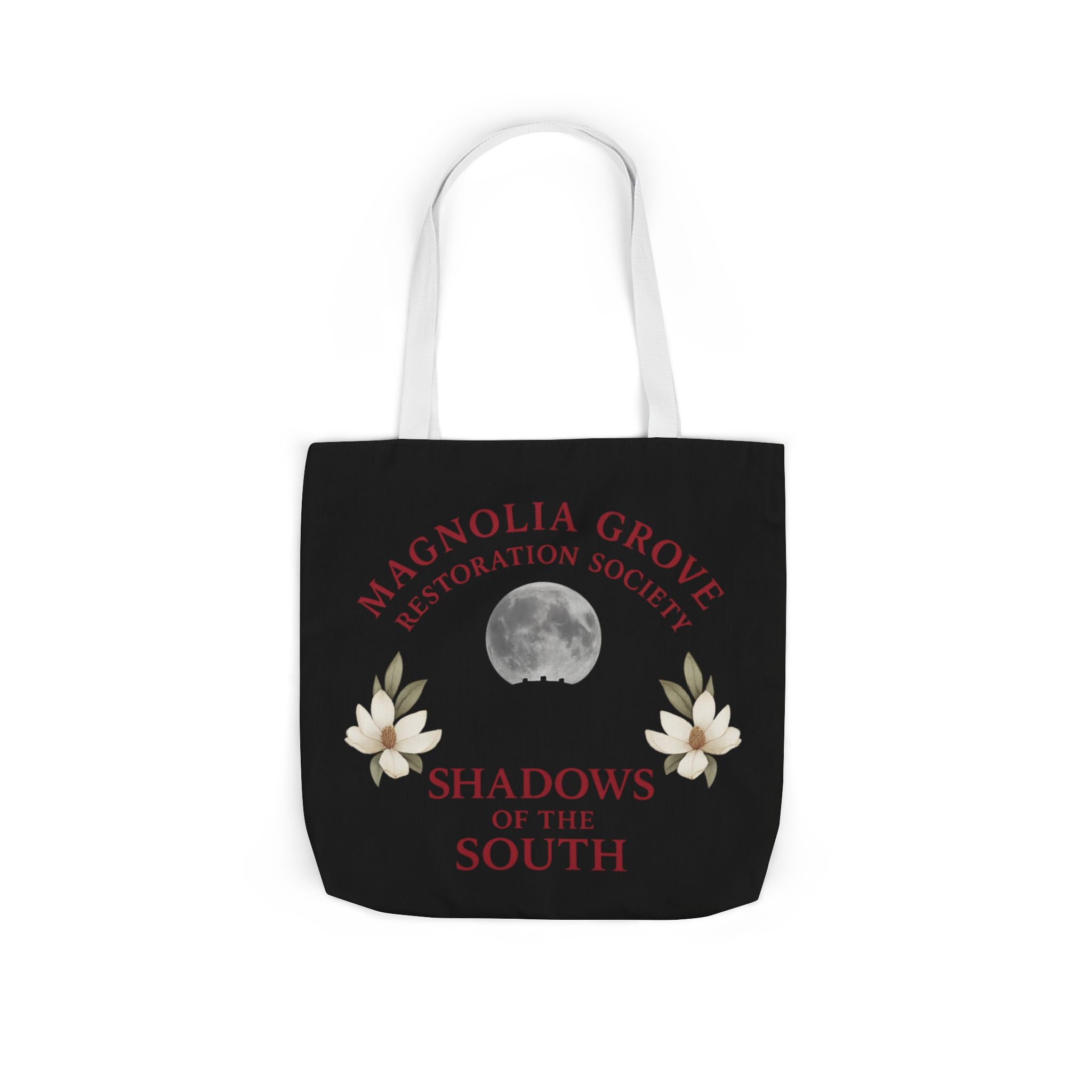 Magnolia Grove Restoration Society Canvas Tote Bag – Shadows of the South Series