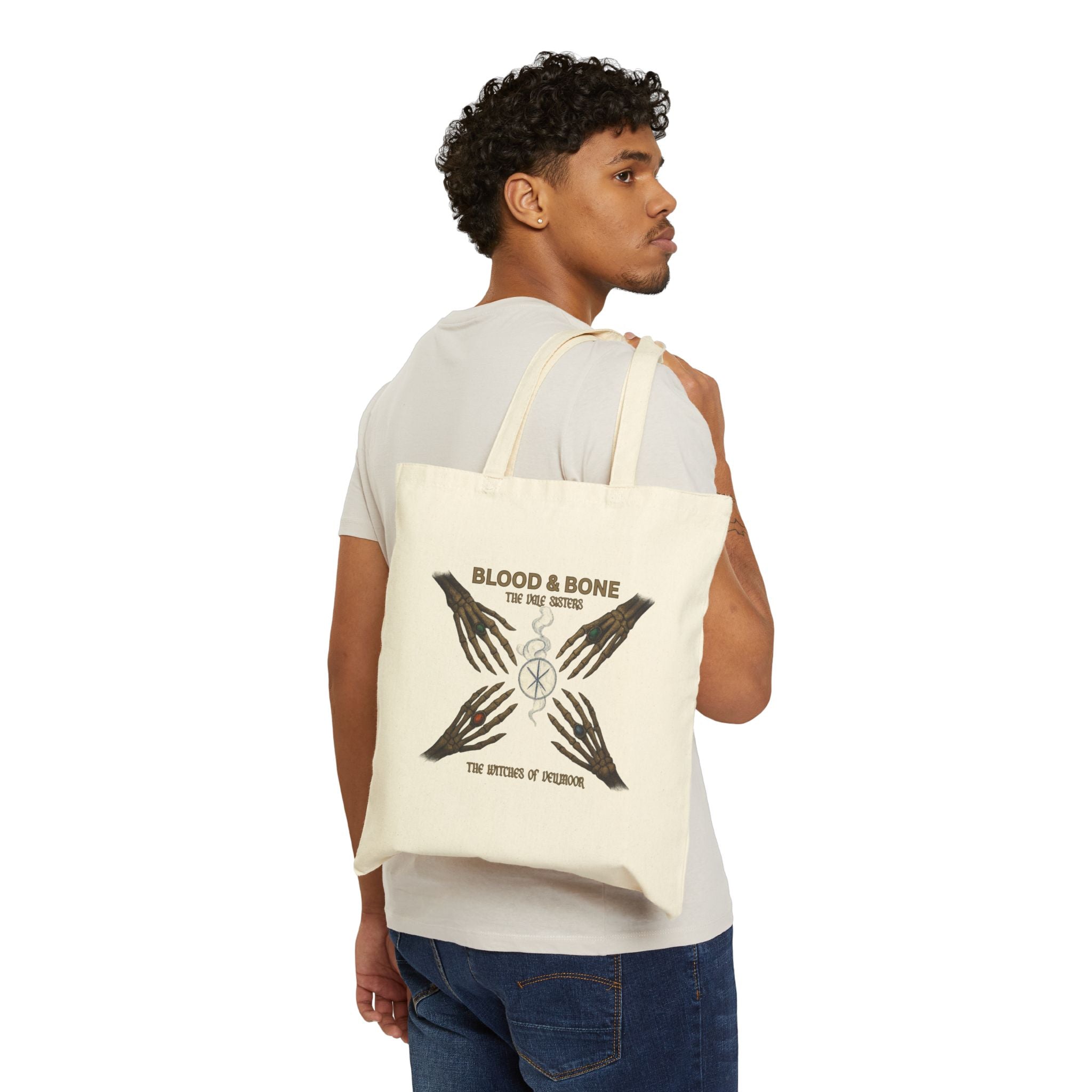Blood & Bone Ritual Circle Tote Bag – Eco-Friendly Cotton Canvas