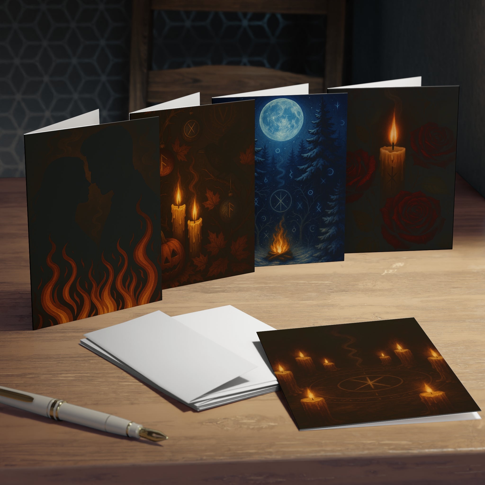 Multi-Design Greeting Cards – 5-Pack, Gothic & Fantasy Art Cards for All Occasions