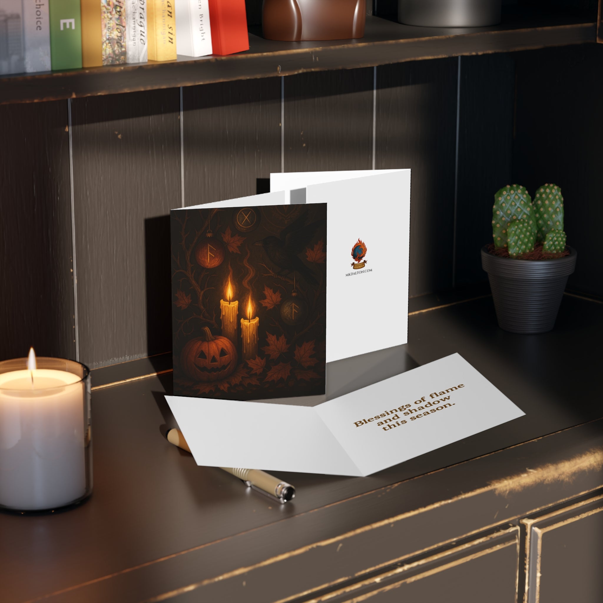 Blessings of Flame and Shadow Greeting Card