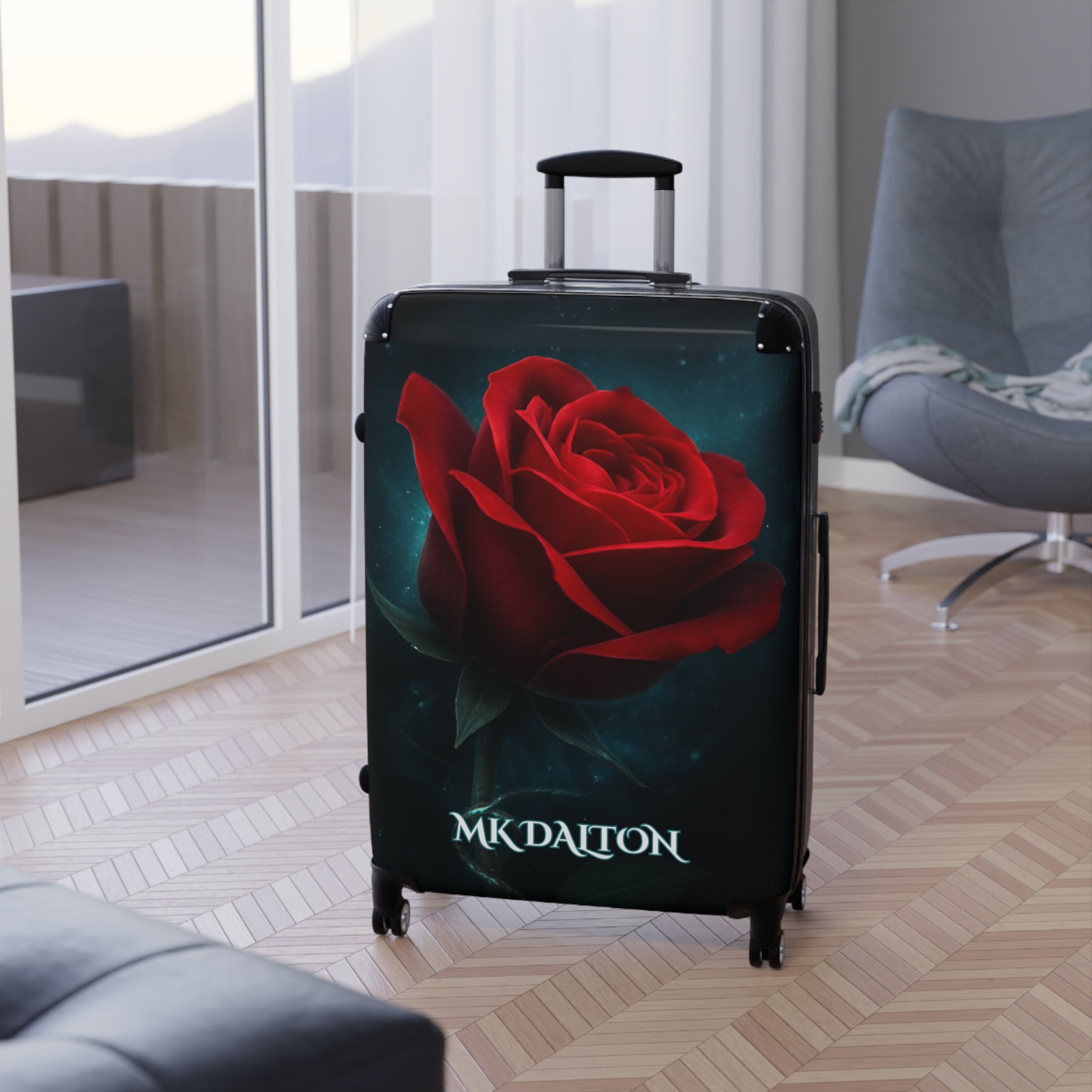 Elegant Rose Suitcase - Travel Bag, Floral Luggage, Vacation Gear, Travel Essential, Stylish Carry-On