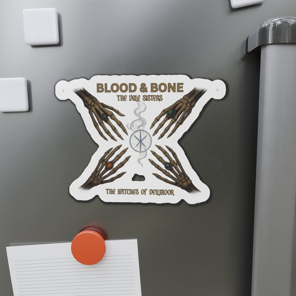 Blood & Bone Ritual Circle Die-Cut Magnet – The Witches of Veilmoor Collection