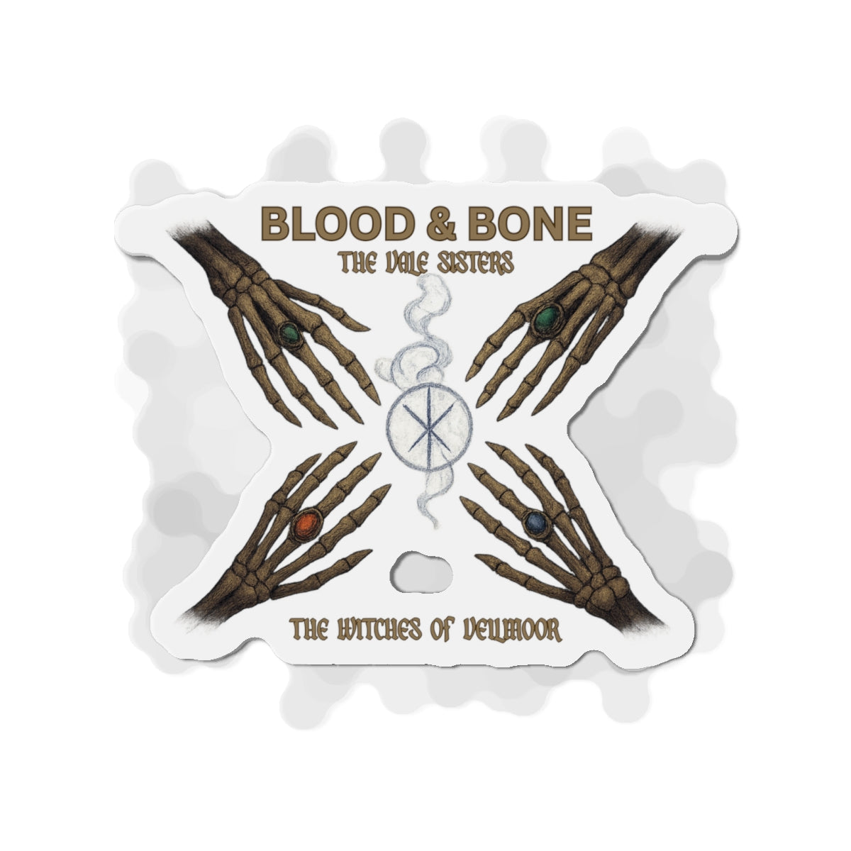 Blood & Bone Ritual Circle Die-Cut Magnet – The Witches of Veilmoor Collection