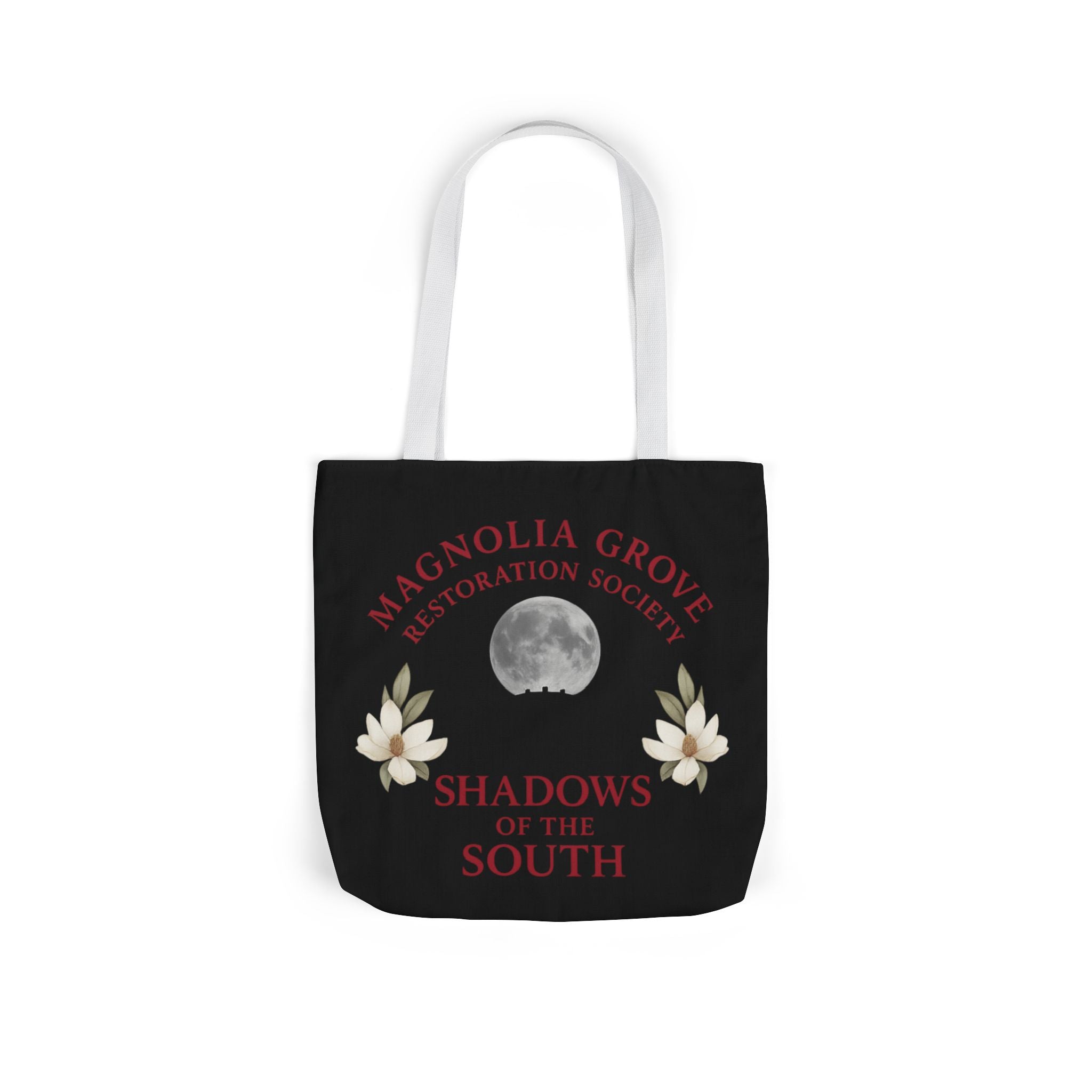 Magnolia Grove Restoration Society Canvas Tote Bag – Shadows of the South Series
