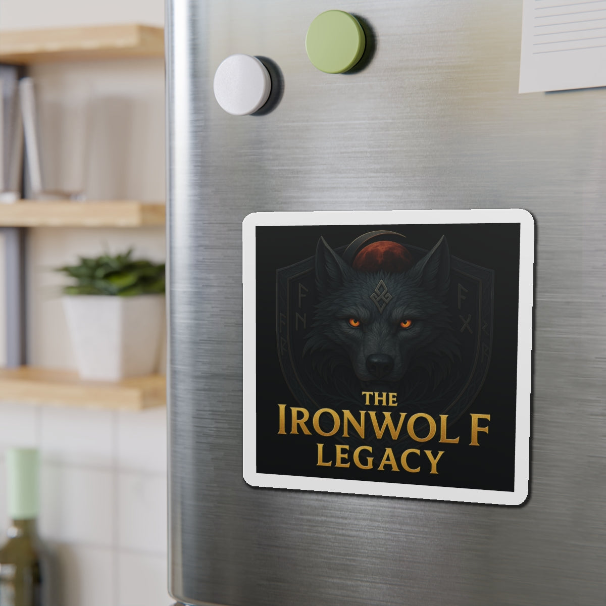 Ironwolf Legacy Die-Cut Magnet – Viking Wolf Clan Design