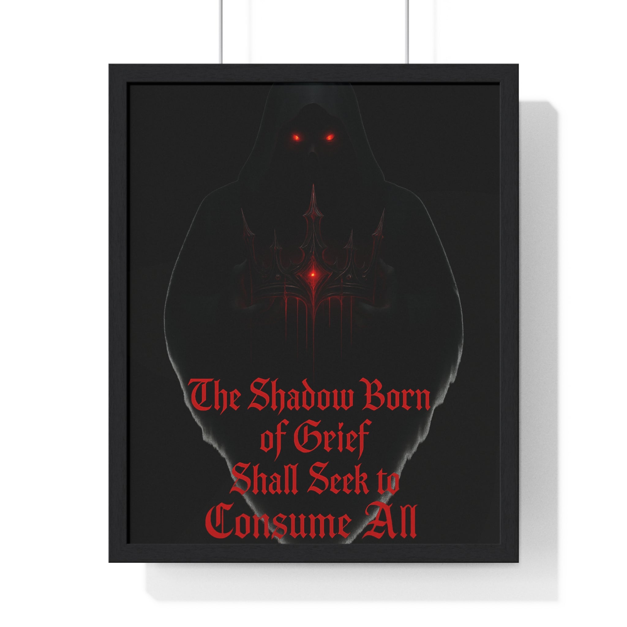 Shadow Born of Grief — Gothic Prophecy Vertical Framed Poster