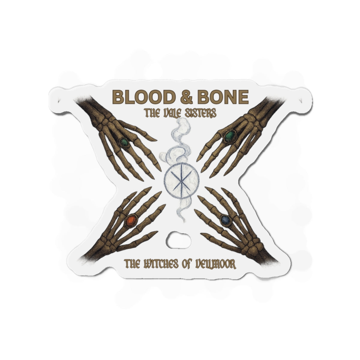 Blood & Bone Ritual Circle Die-Cut Magnet – The Witches of Veilmoor Collection