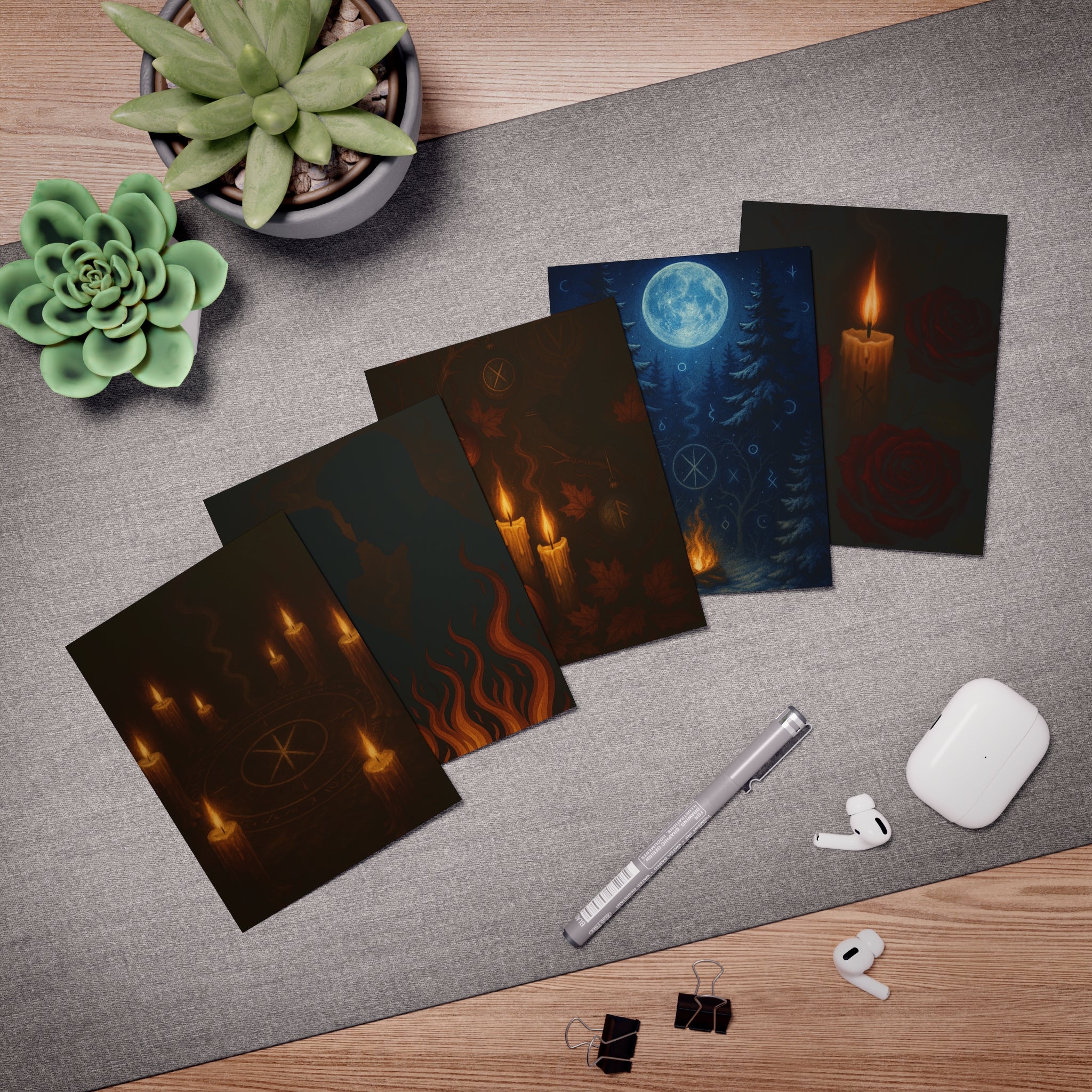 Multi-Design Greeting Cards – 5-Pack, Gothic & Fantasy Art Cards for All Occasions