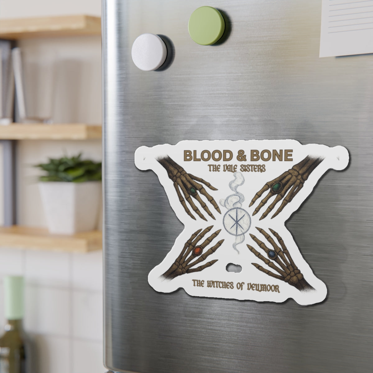 Blood & Bone Ritual Circle Die-Cut Magnet – The Witches of Veilmoor Collection