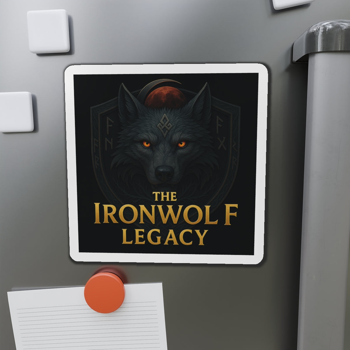Ironwolf Legacy Die-Cut Magnet – Viking Wolf Clan Design