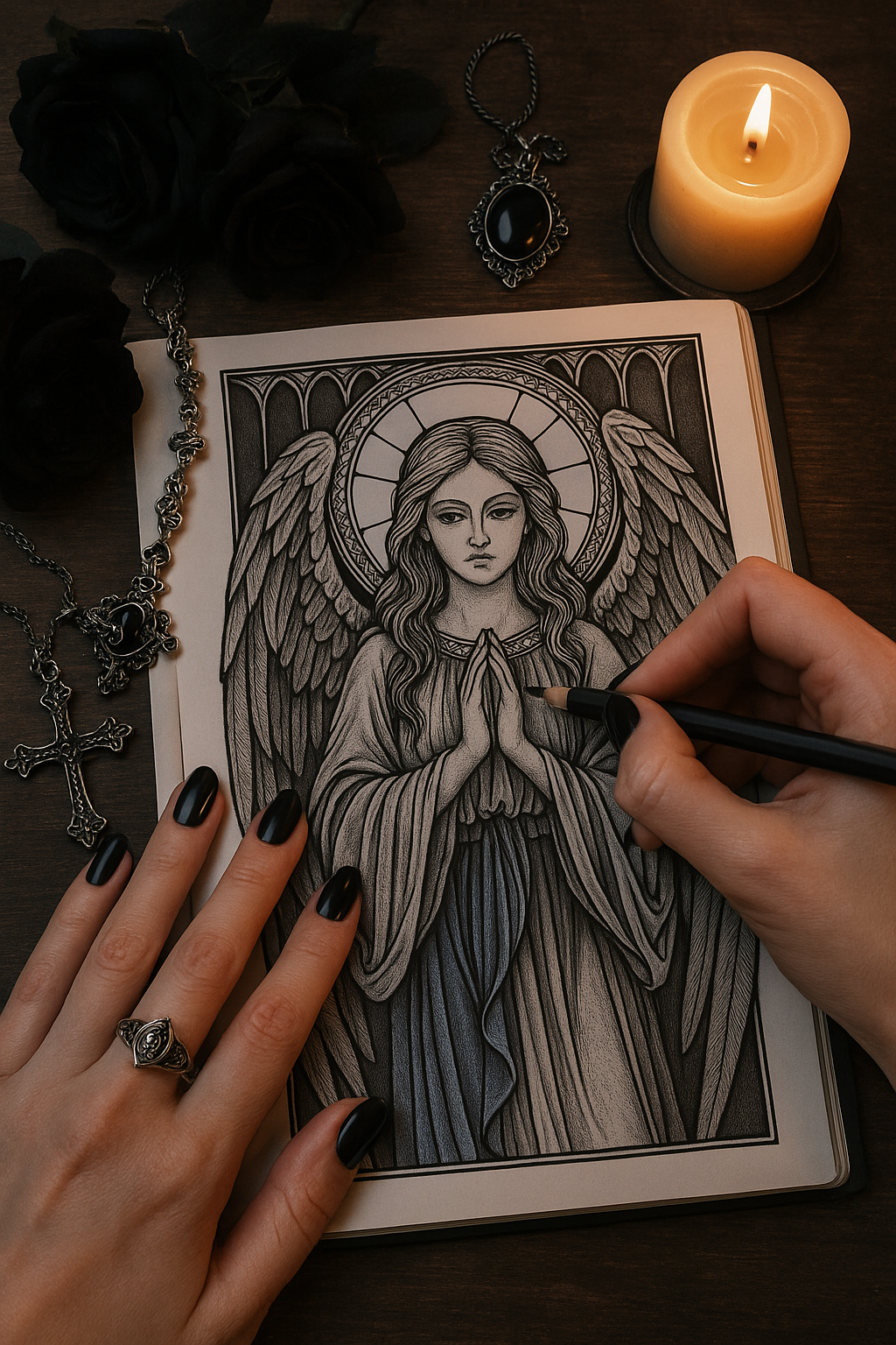 Gothic Roses & Ruins Coloring Book
