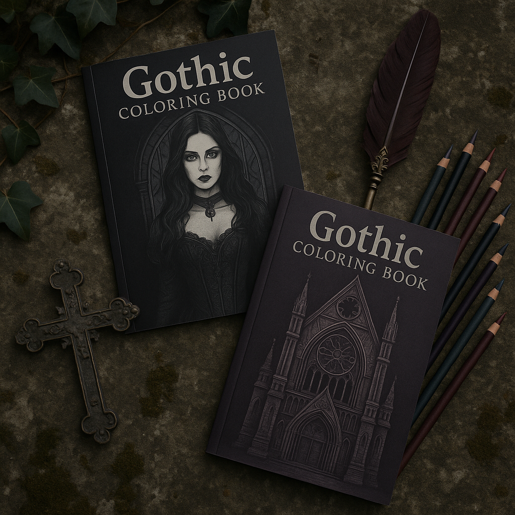 Gothic Roses & Ruins Coloring Book