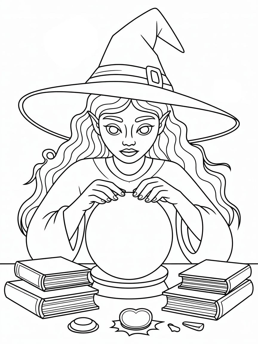 Coven Shadows: Witches of the Night Coloring Book