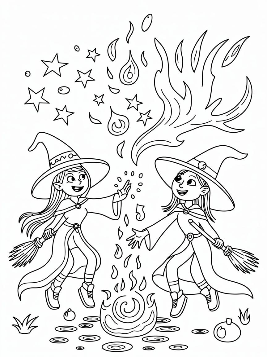 Coven Shadows: Witches of the Night Coloring Book