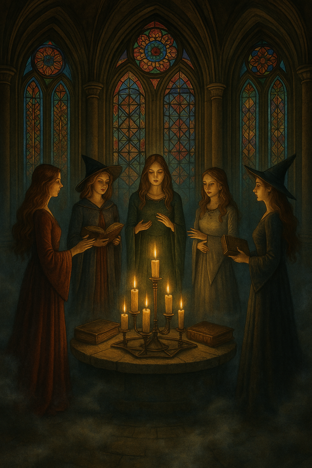 Coven Shadows: Witches of the Night Coloring Book
