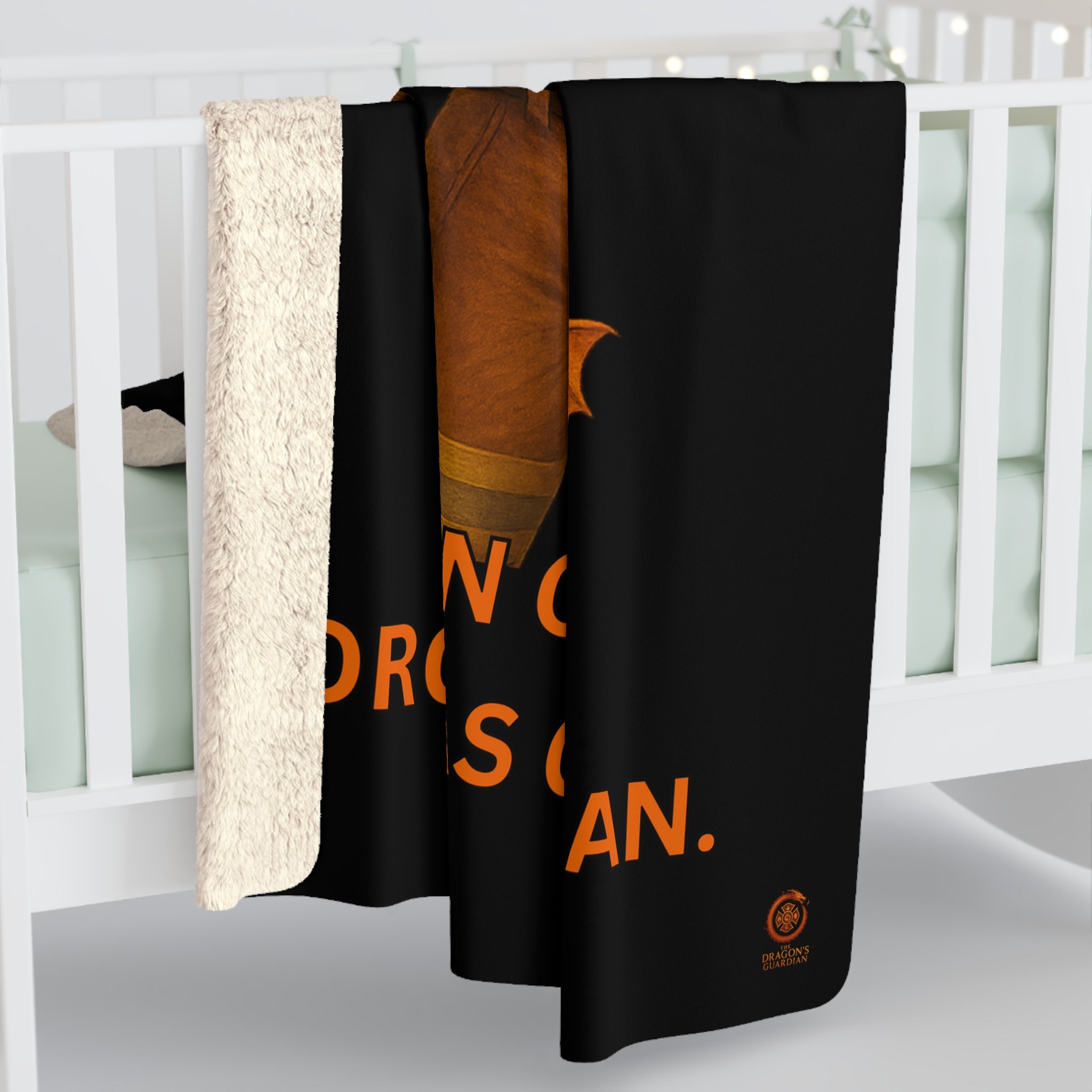 Sherpa Fleece Blanket – Born of Fire, Forged as Guardian Fantasy Dragon Design