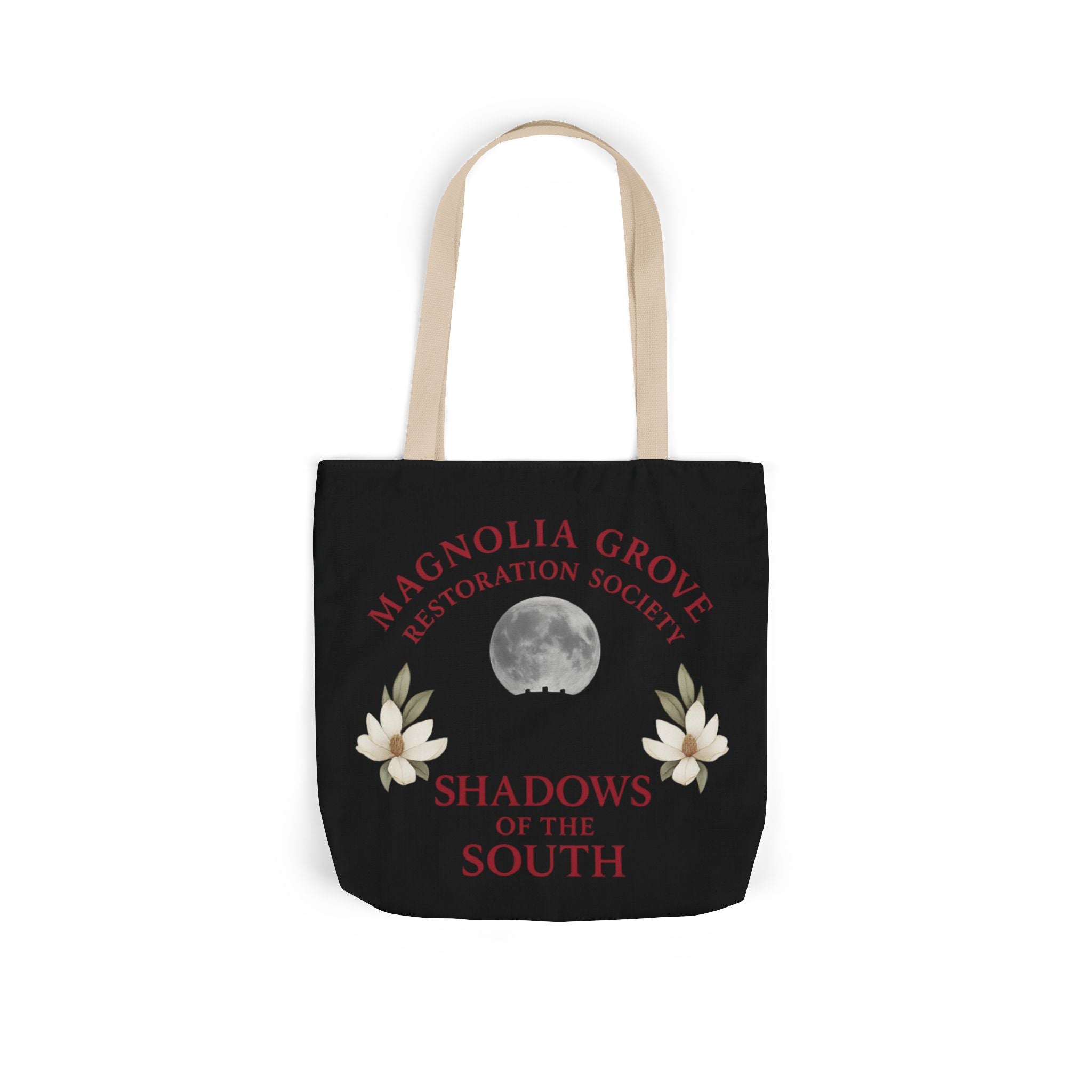 Magnolia Grove Restoration Society Canvas Tote Bag – Shadows of the South Series