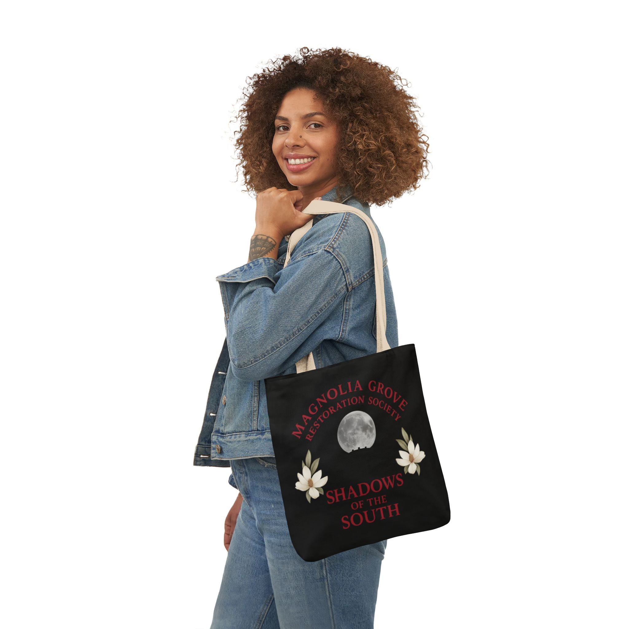 Magnolia Grove Restoration Society Canvas Tote Bag – Shadows of the South Series