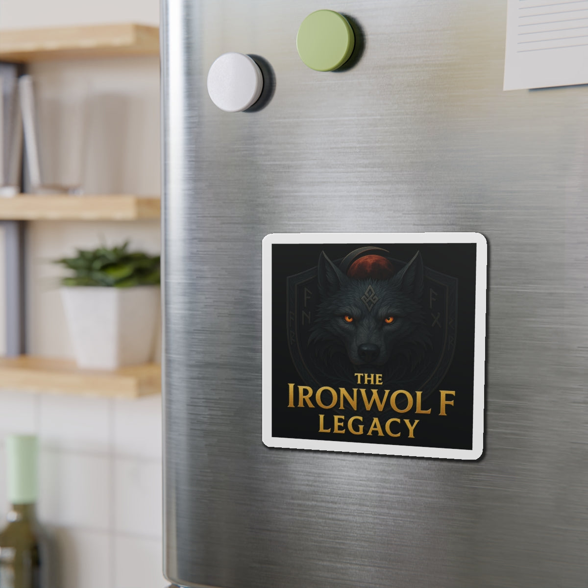 Ironwolf Legacy Die-Cut Magnet – Viking Wolf Clan Design