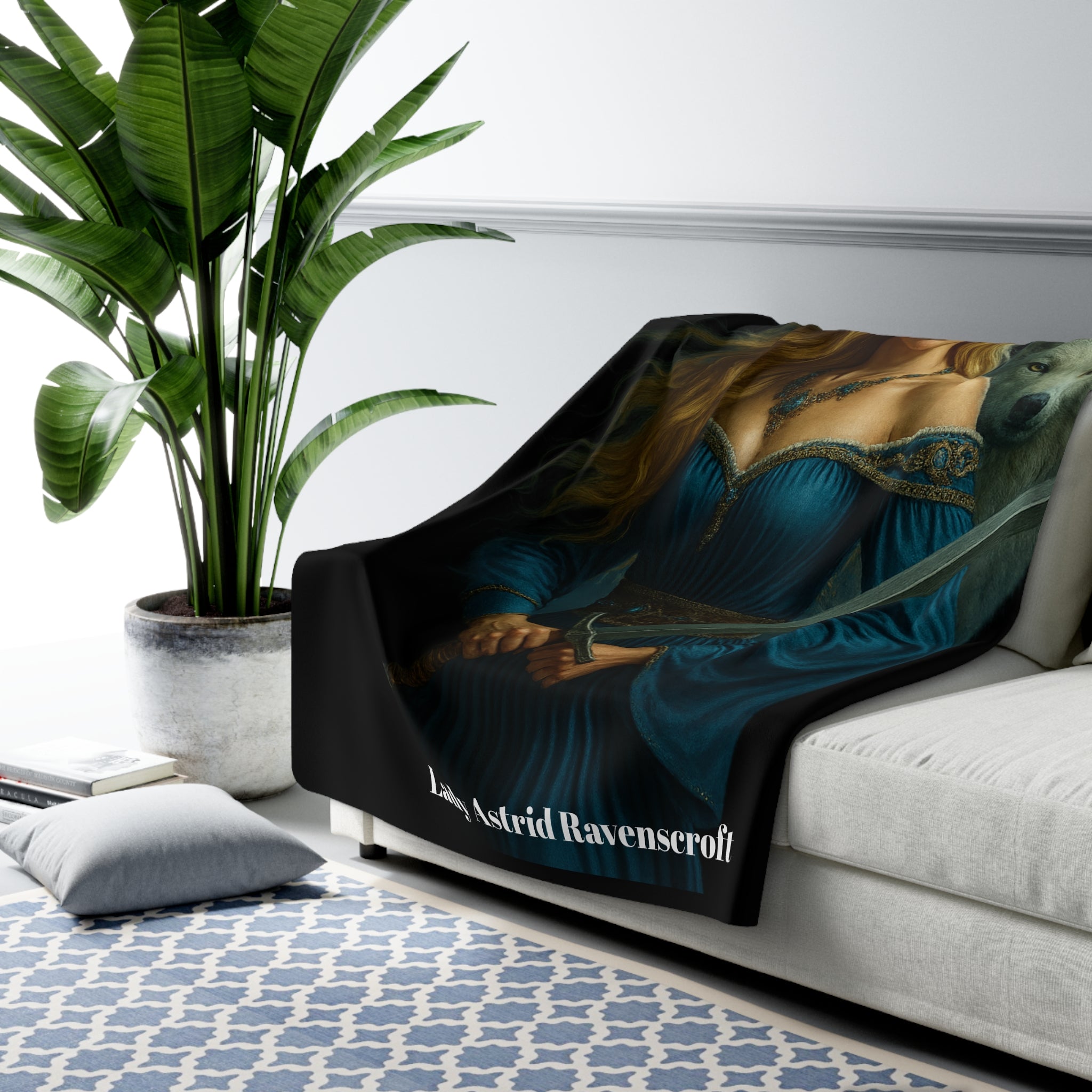 Lady Astrid Ravenscroft – Sherpa Fleece Blanketrt, Unique Bedding