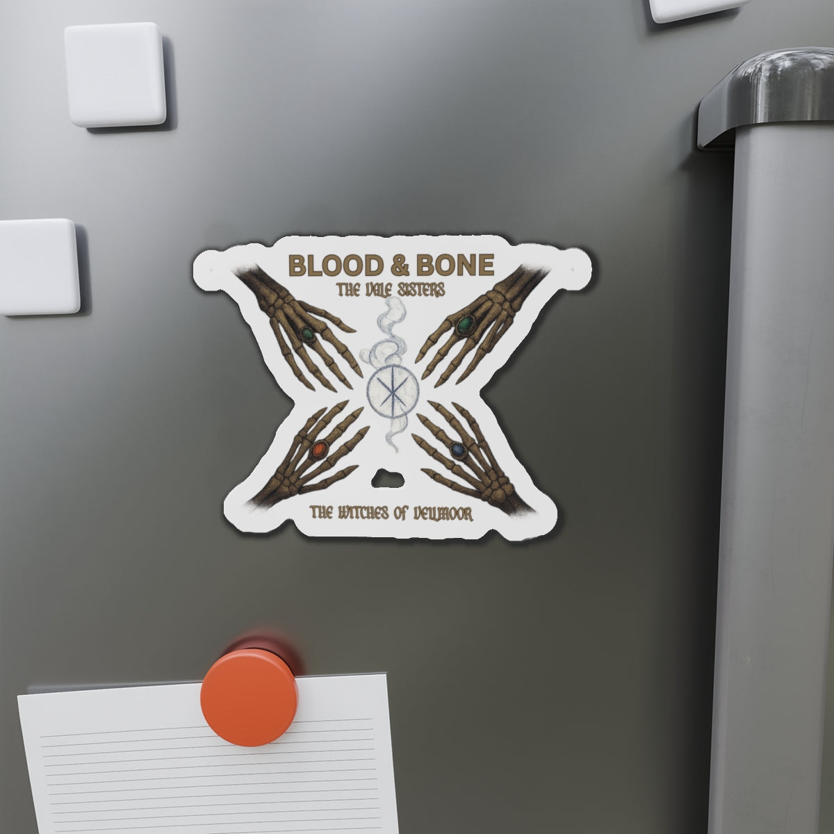 Blood & Bone Ritual Circle Die-Cut Magnet – The Witches of Veilmoor Collection