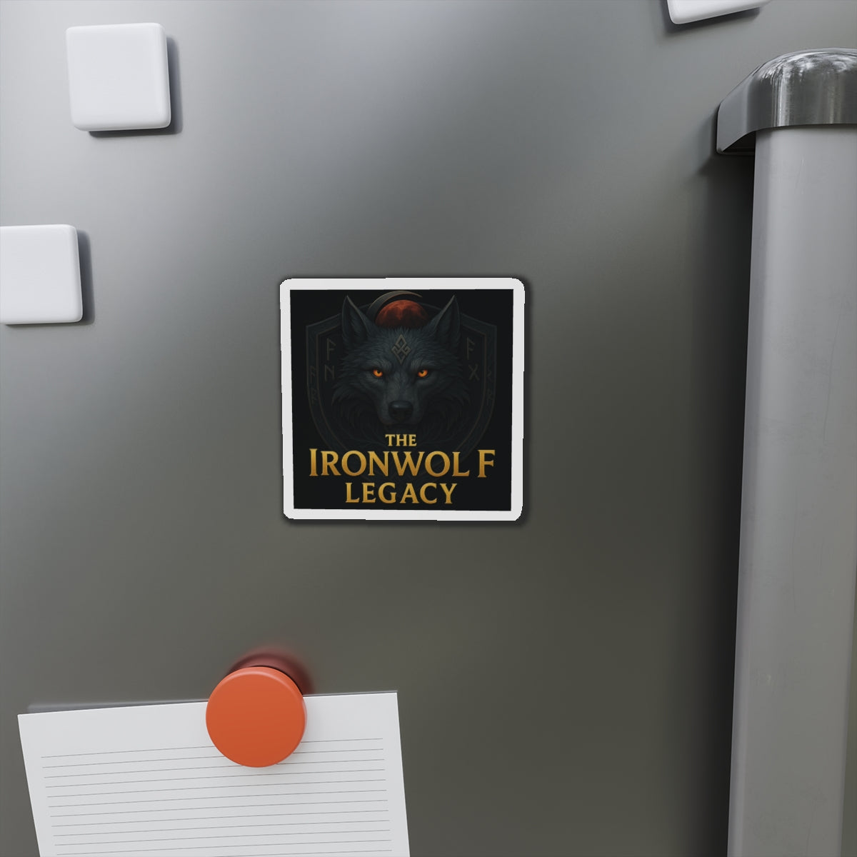 Ironwolf Legacy Die-Cut Magnet – Viking Wolf Clan Design