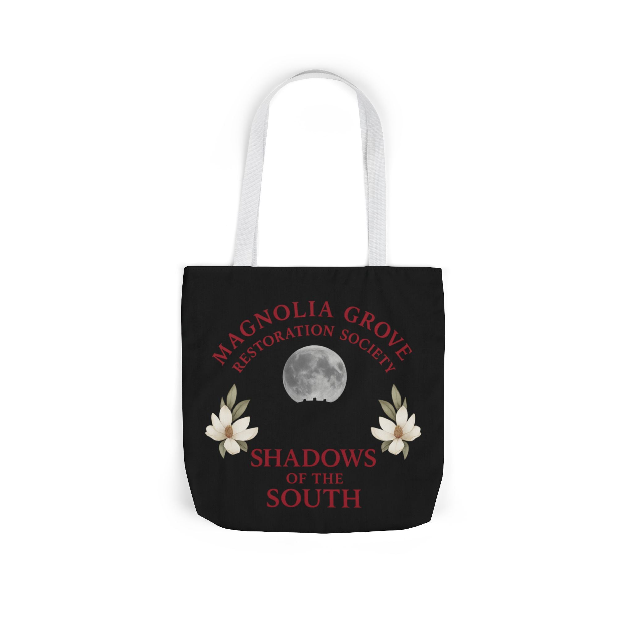 Magnolia Grove Restoration Society Canvas Tote Bag – Shadows of the South Series
