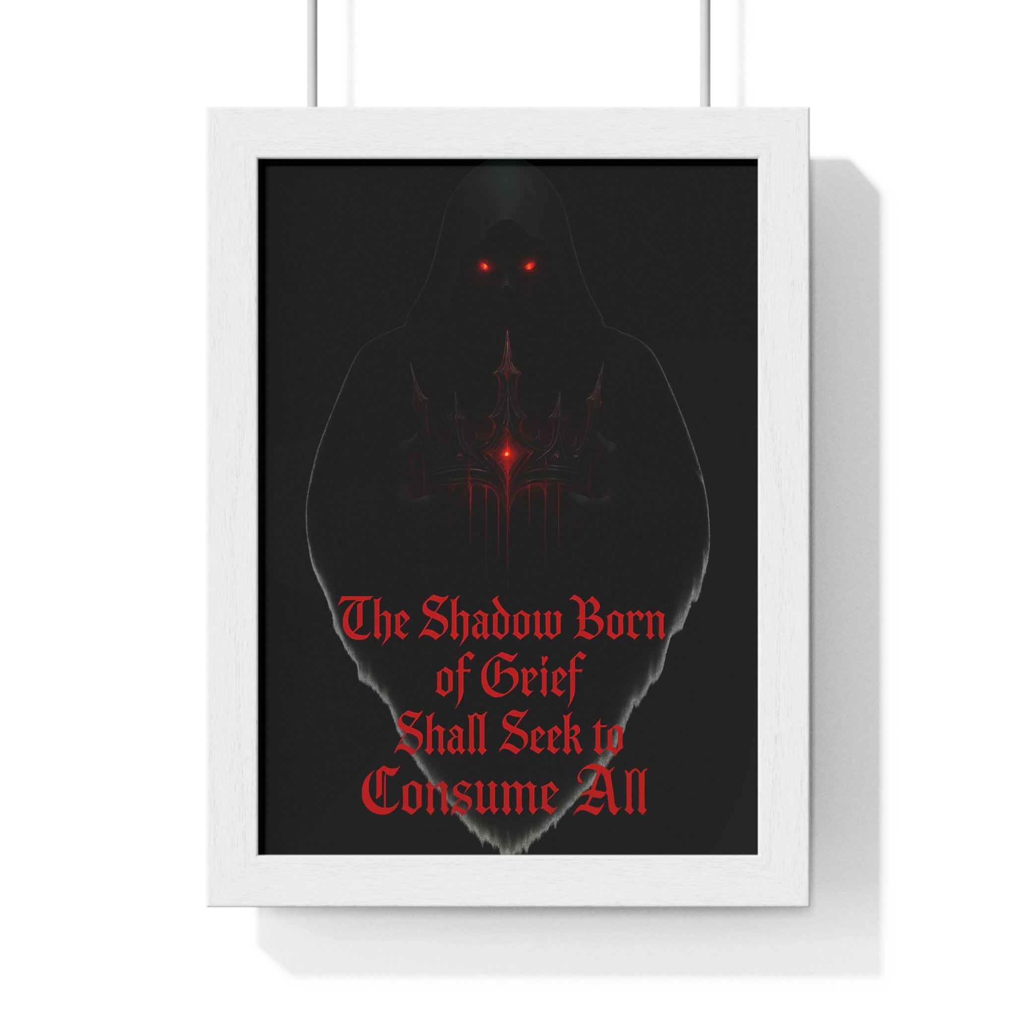Shadow Born of Grief — Gothic Prophecy Vertical Framed Poster