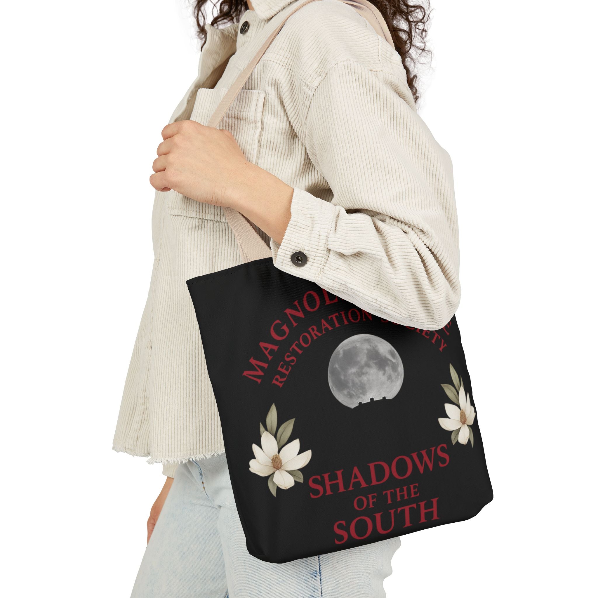 Magnolia Grove Restoration Society Canvas Tote Bag – Shadows of the South Series