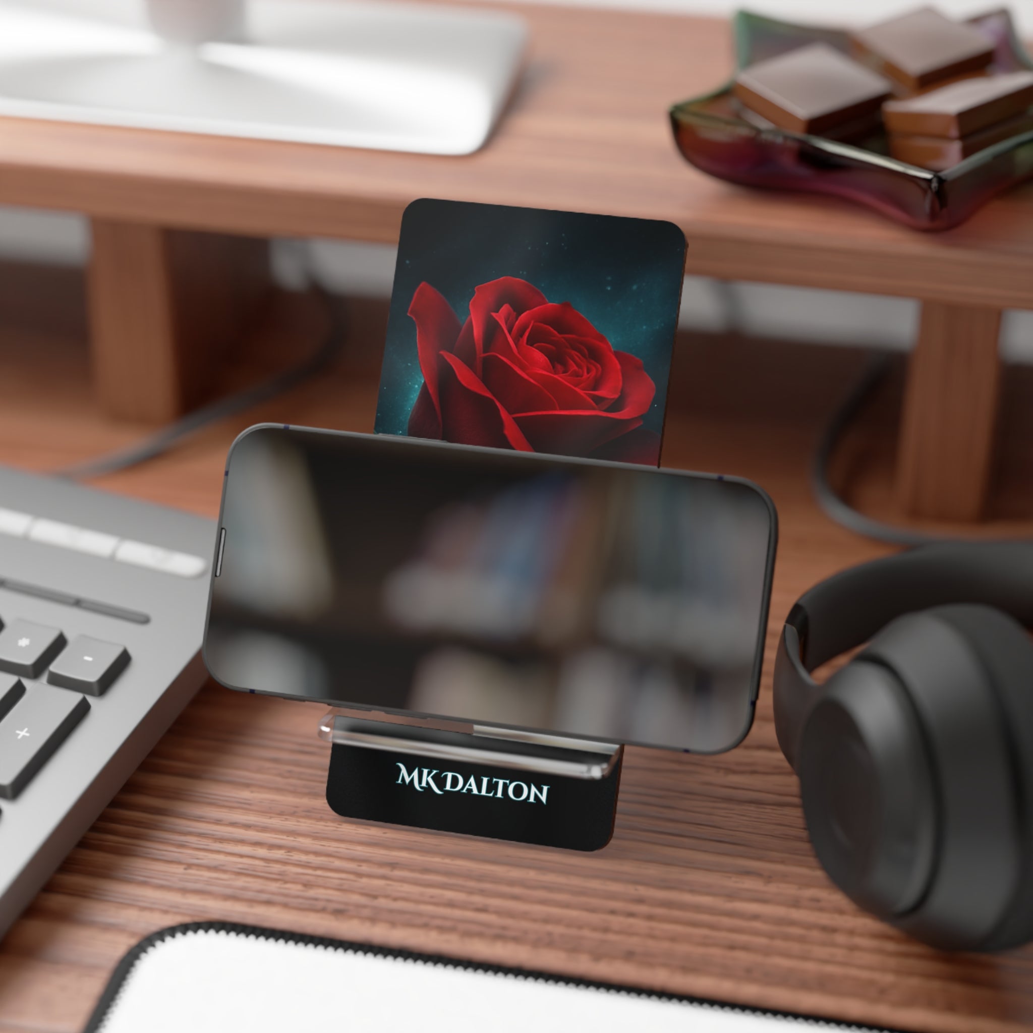 MK Dalton Red Rose Phone Stand – Elegant Smartphone Holder for Desk & Home Decor