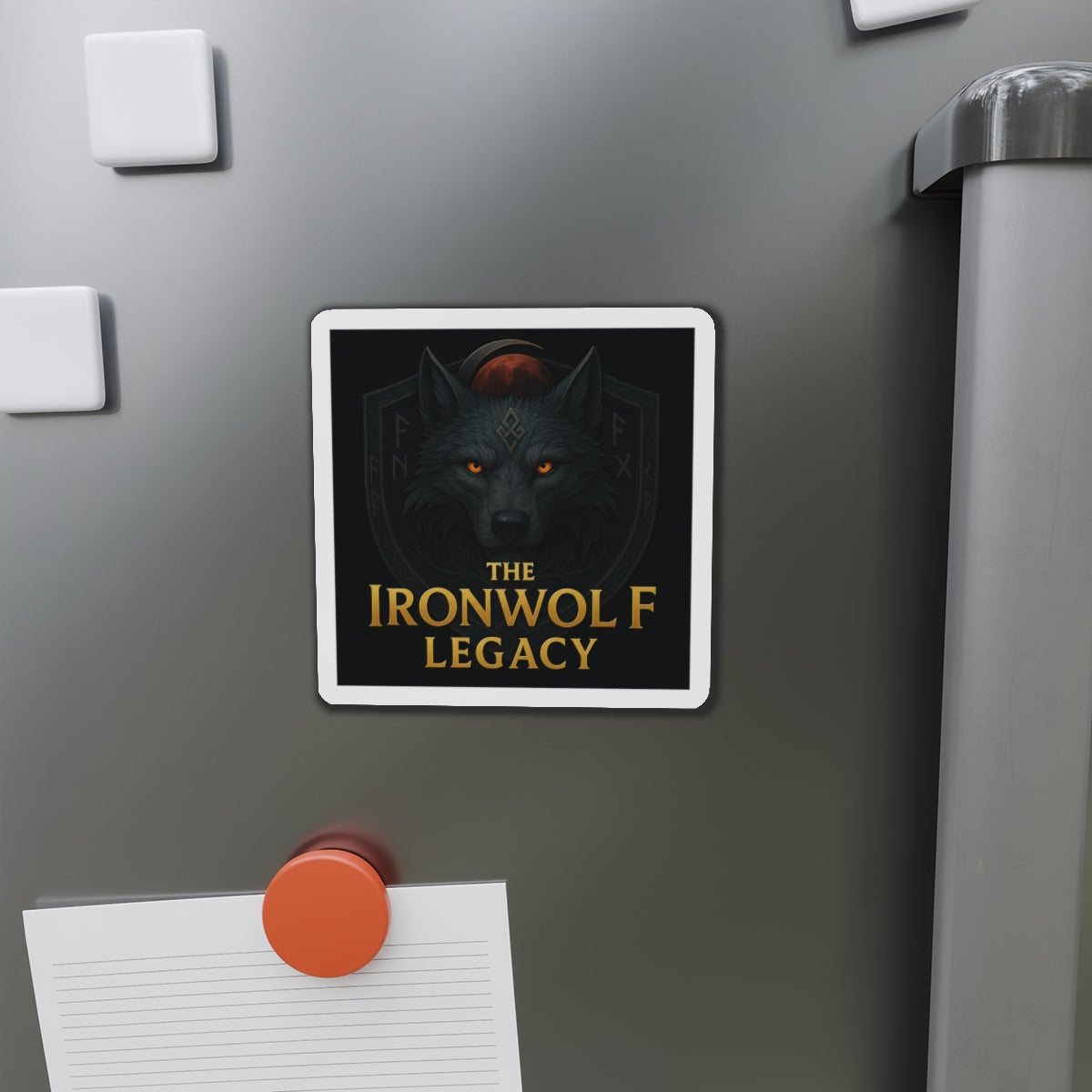 Ironwolf Legacy Die-Cut Magnet – Viking Wolf Clan Design