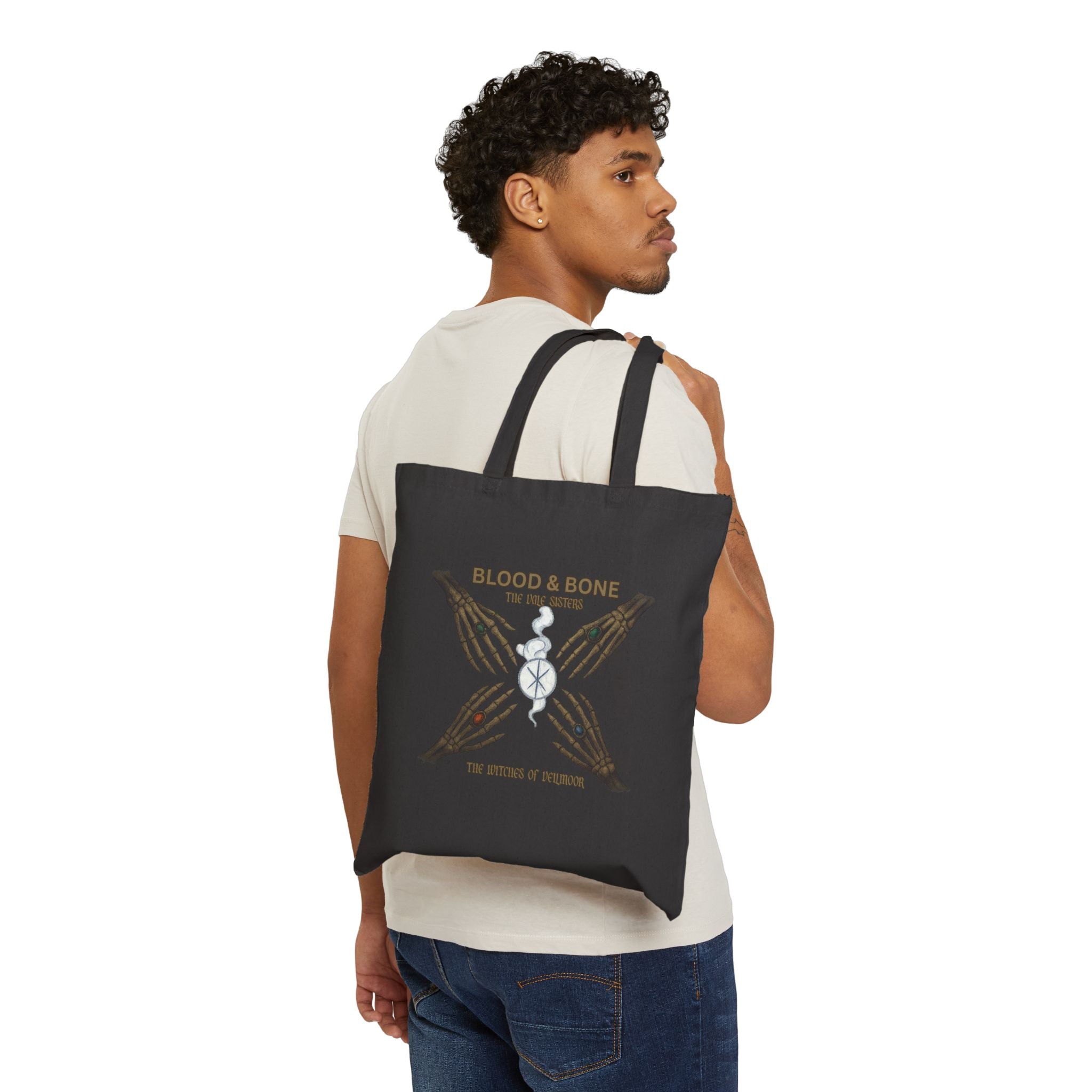 Blood & Bone Ritual Circle Tote Bag – Eco-Friendly Cotton Canvas
