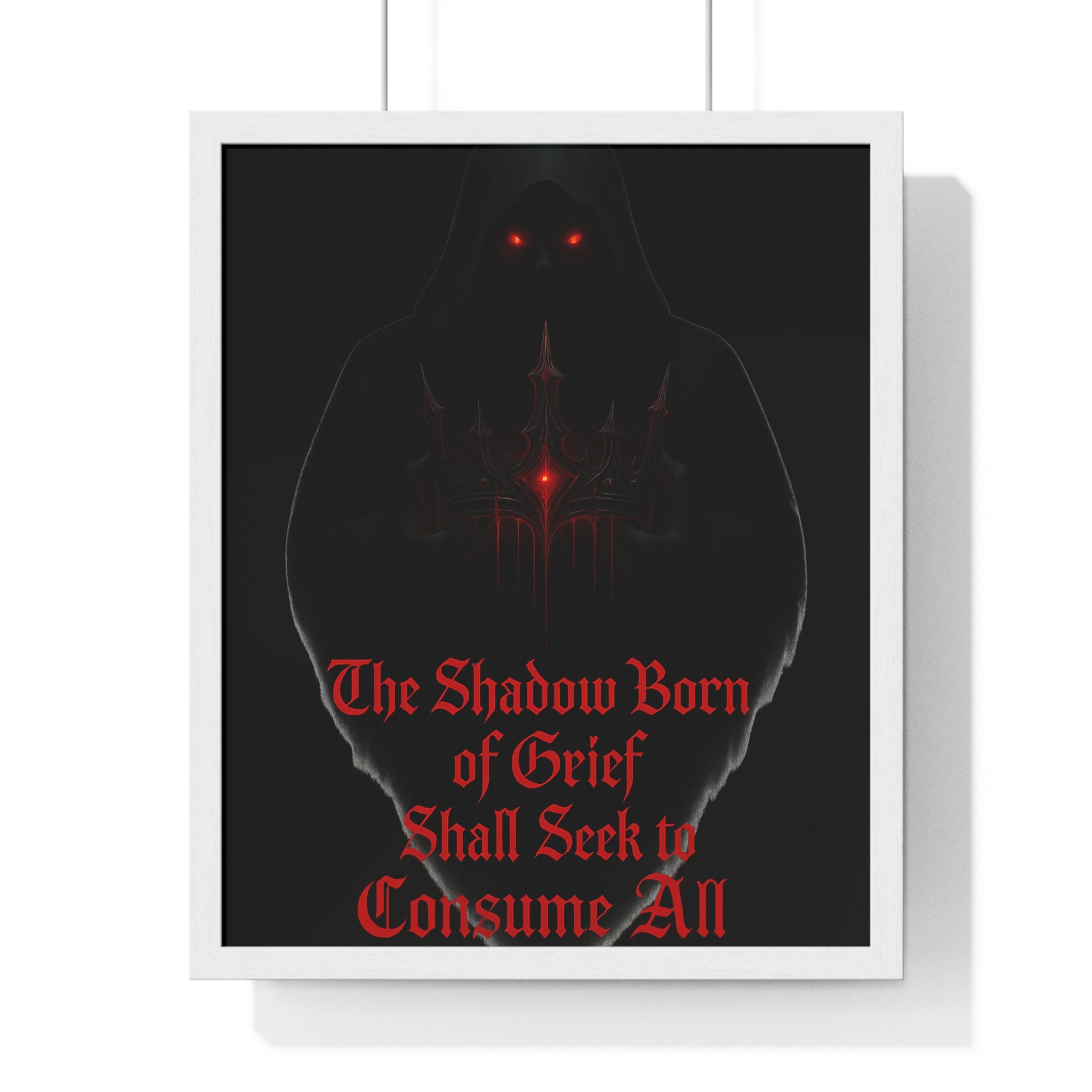 Shadow Born of Grief — Gothic Prophecy Vertical Framed Poster