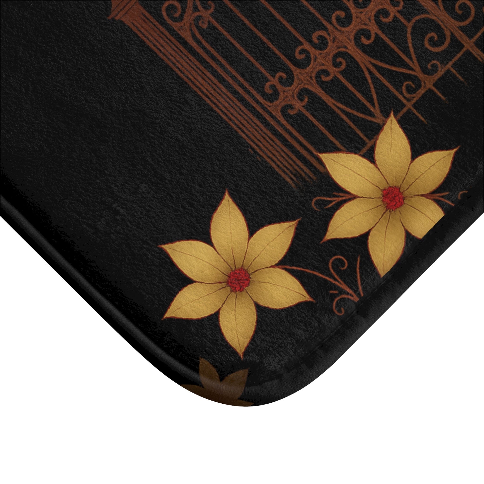 Gothic Magnolia Moon Bath Mat – Memory Foam Comfort with Anti-Slip Backing