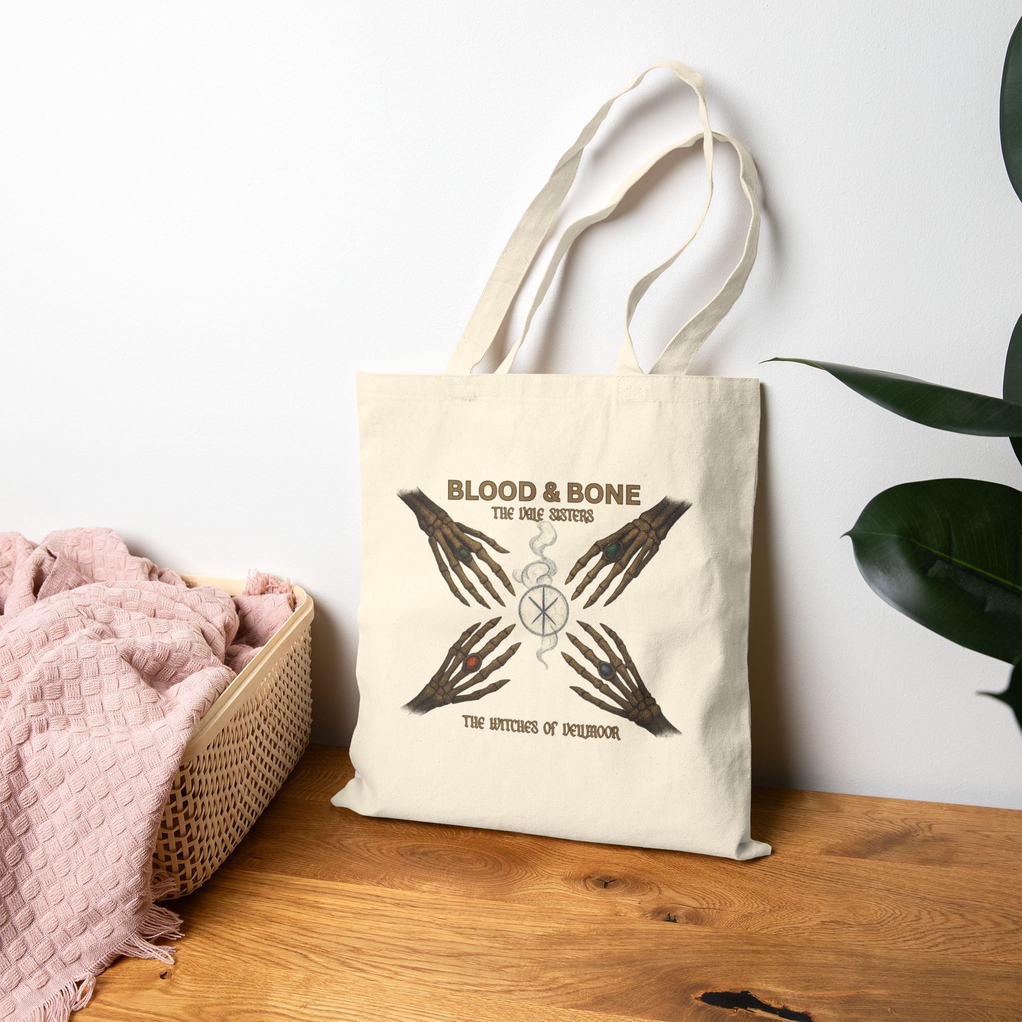 Blood & Bone Ritual Circle Tote Bag – Eco-Friendly Cotton Canvas