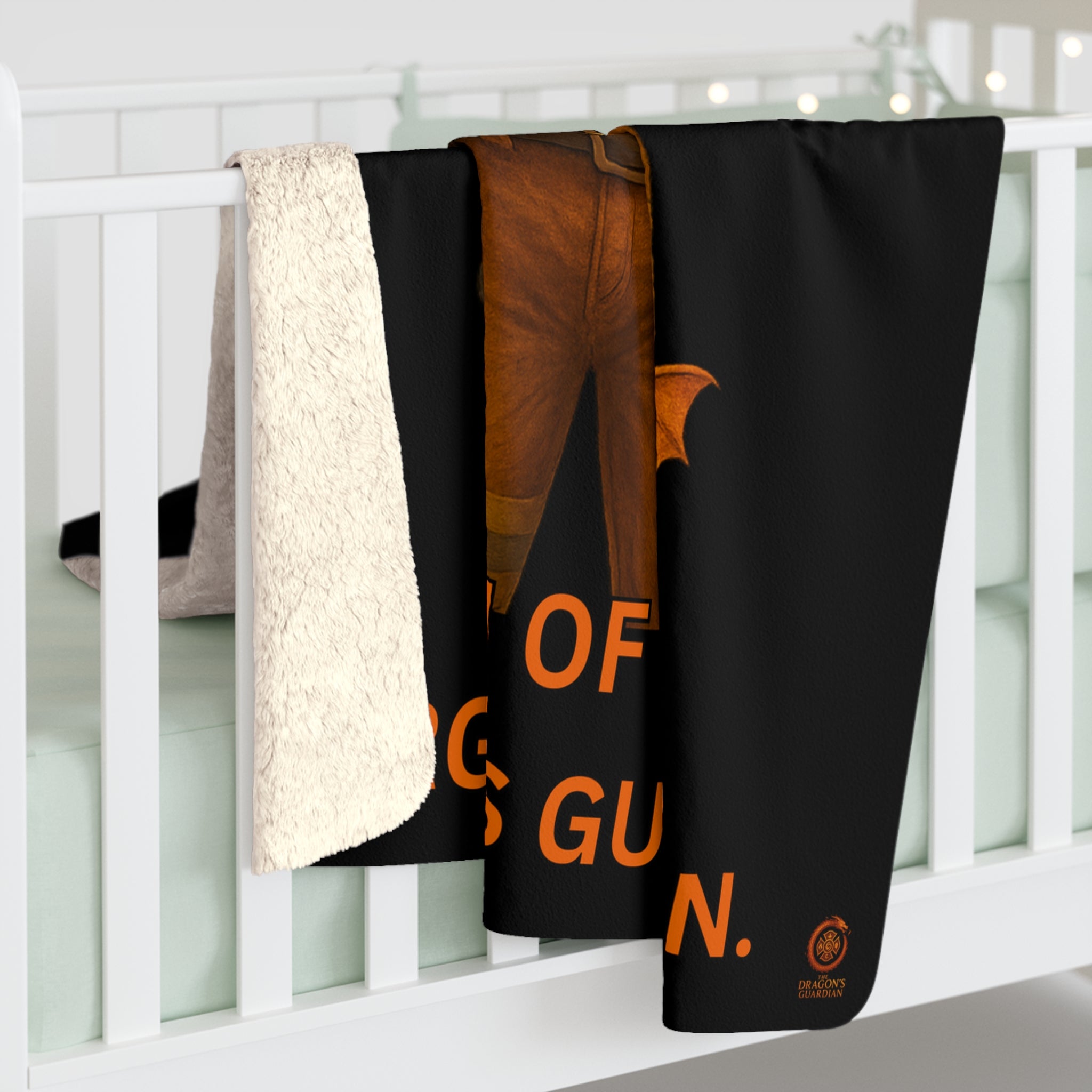 Sherpa Fleece Blanket – Born of Fire, Forged as Guardian Fantasy Dragon Design