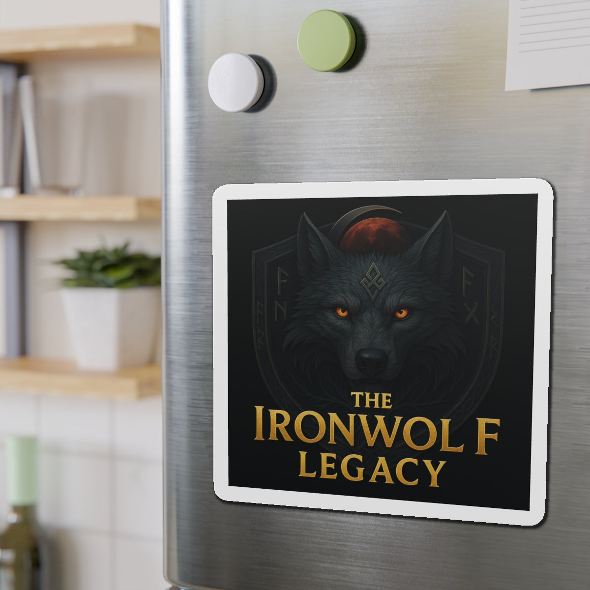 Ironwolf Legacy Die-Cut Magnet – Viking Wolf Clan Design