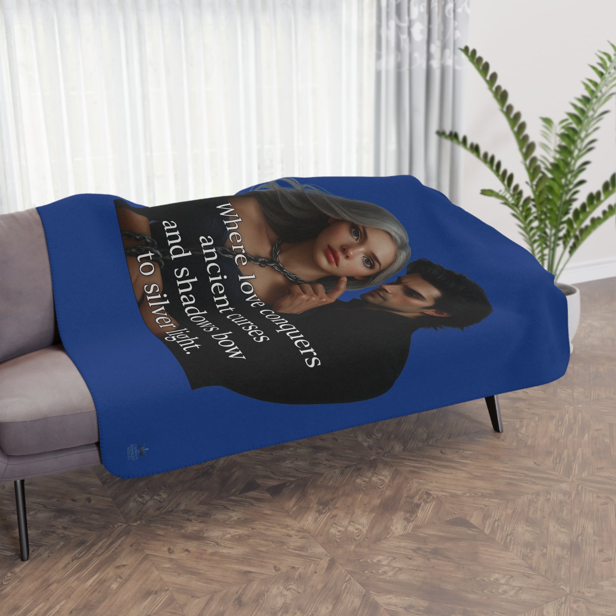 Where Love Conquers — Cozy Tan Sherpa Blanket with Romantic Quote