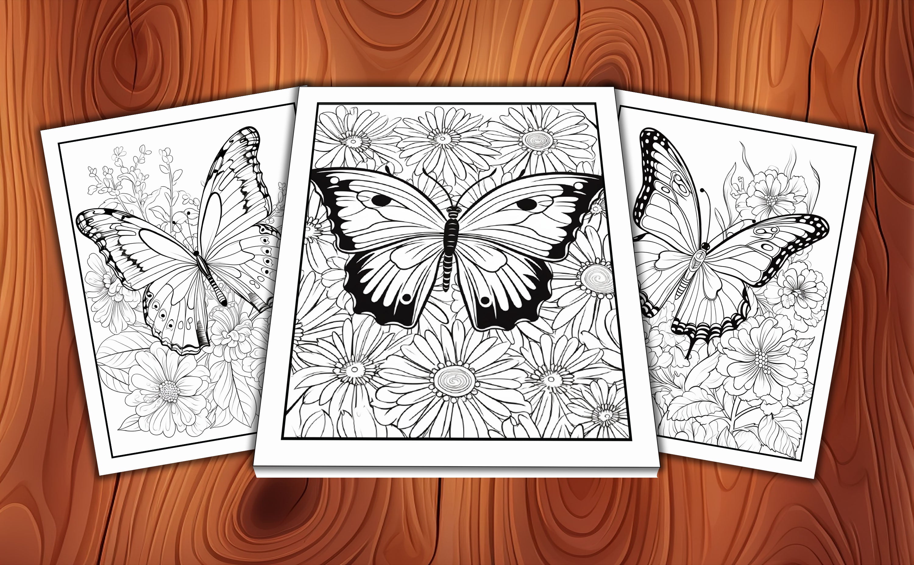 Adult Butterfly and Flowers
