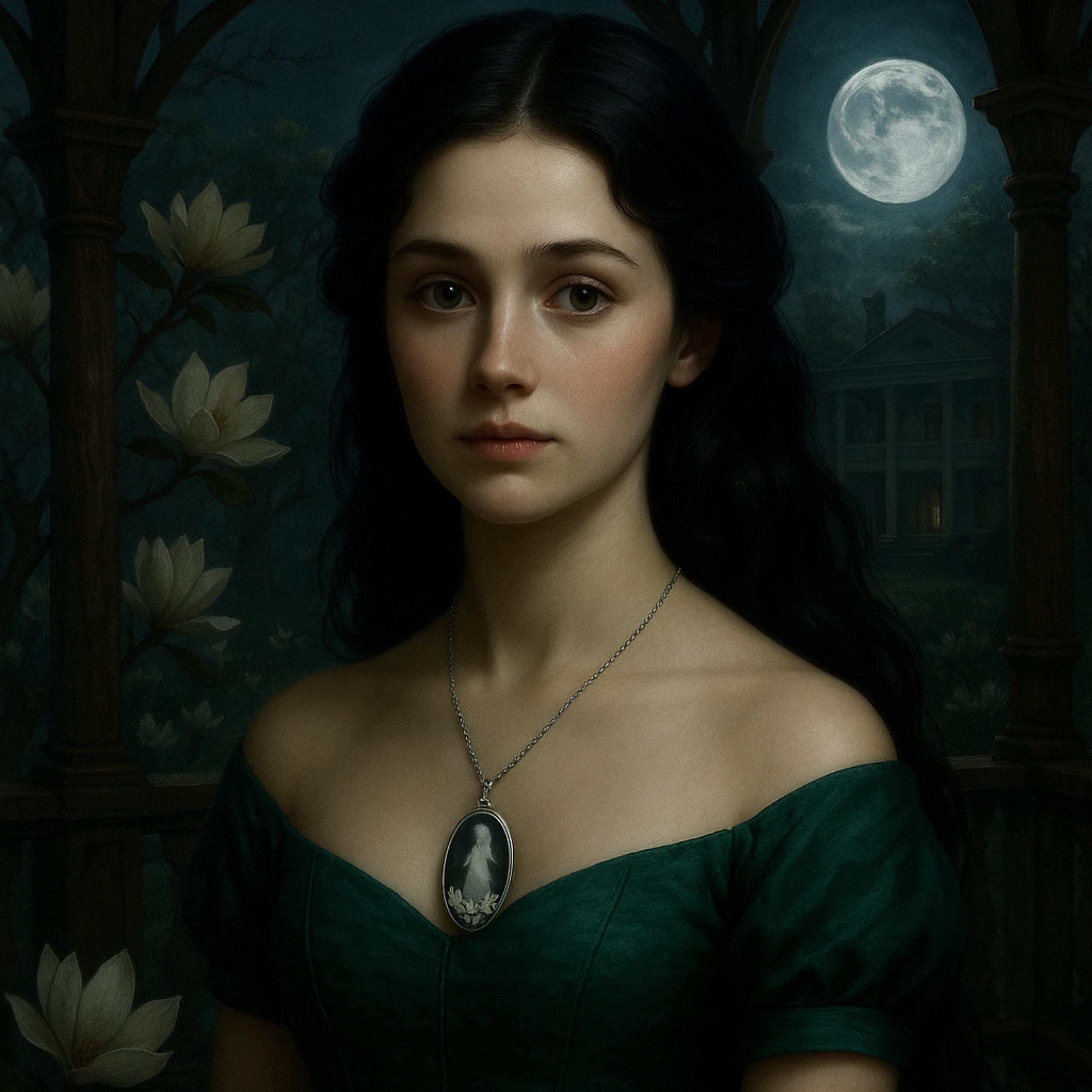 In the Whispers – Ghostly Cameo Silhouette Necklace | Shadows of the South Collection