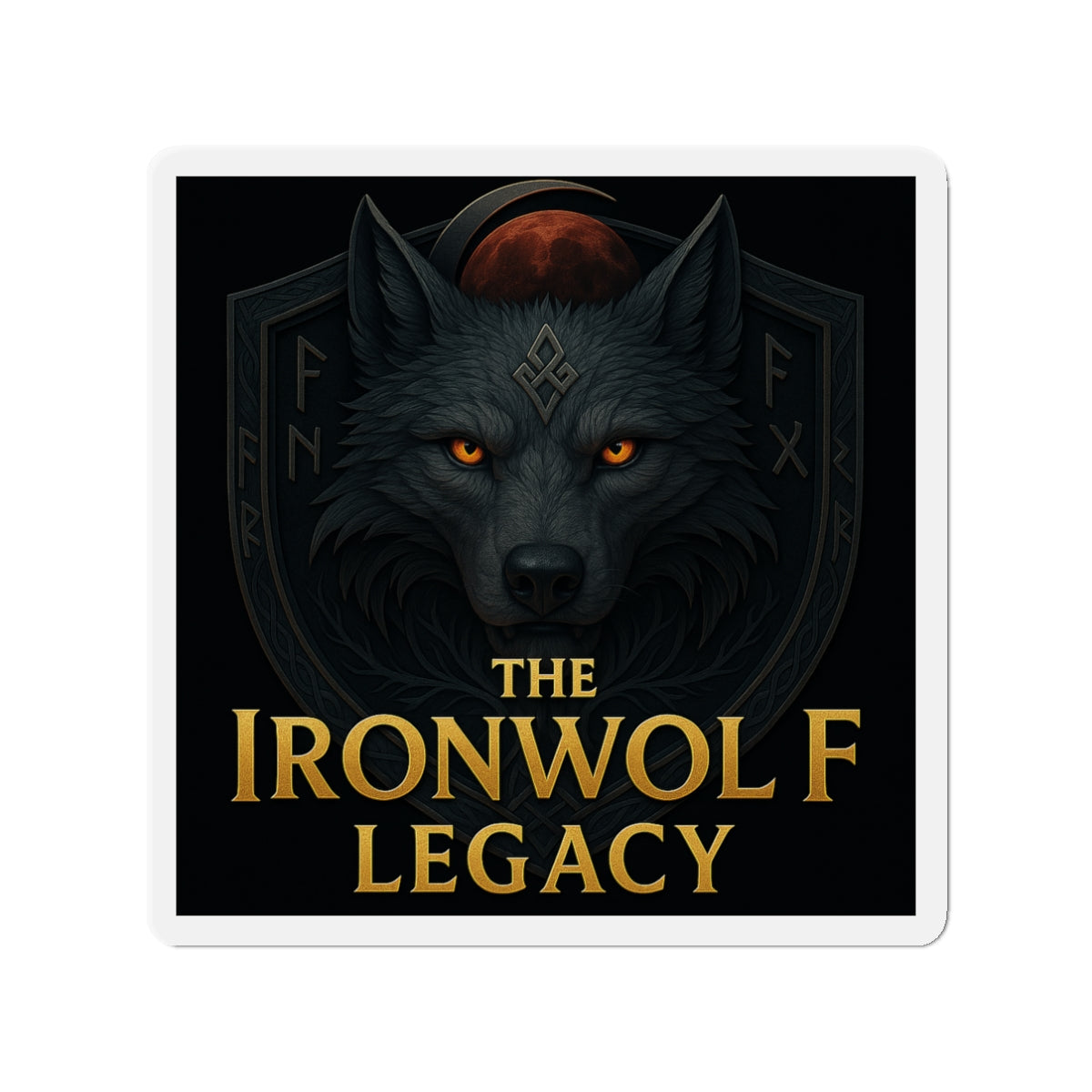 Ironwolf Legacy Die-Cut Magnet – Viking Wolf Clan Design