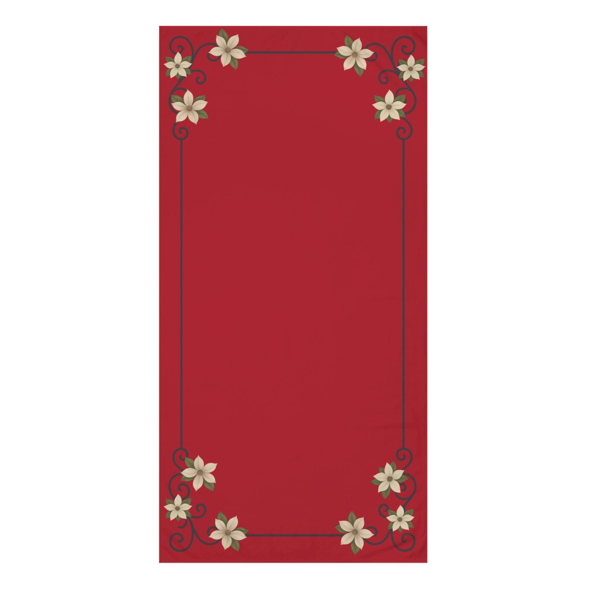Shadows of the South Red Mink-Cotton Towel – Luxurious Floral Bath & Beach Towel