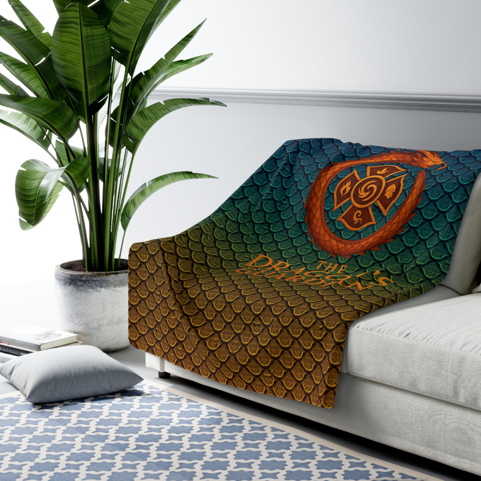 Cozy Sherpa Fleece Blanket - Dragon's Guardian Design, Perfect for Gift-Giving and Home Decor, Great for Cozy Nights, Fantasy Lovers, [...]