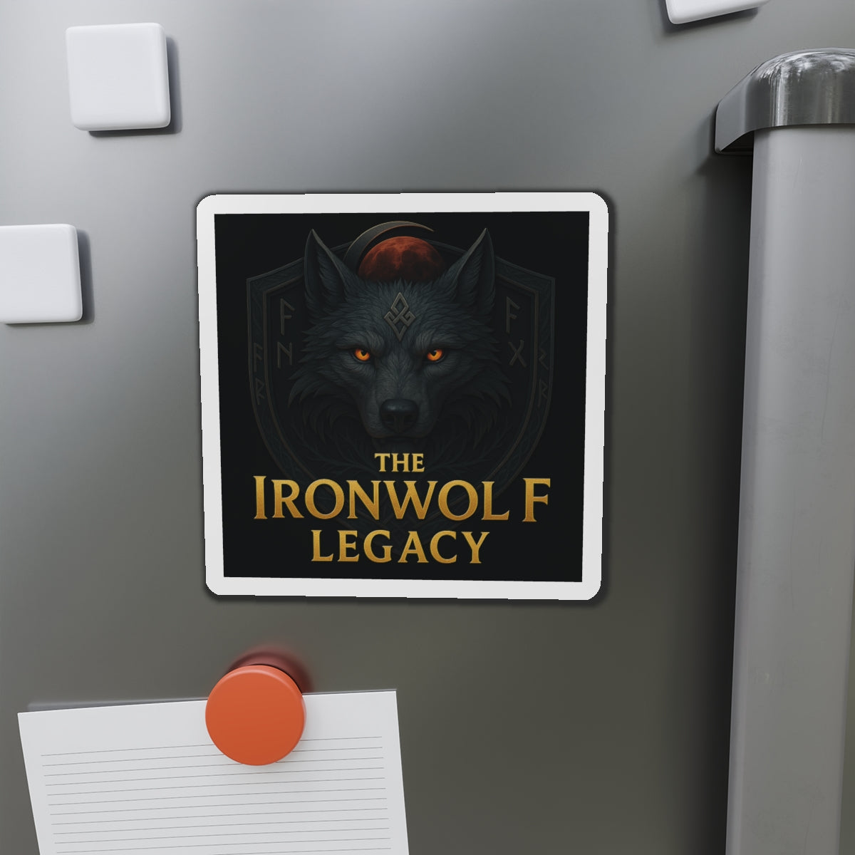 Ironwolf Legacy Die-Cut Magnet – Viking Wolf Clan Design