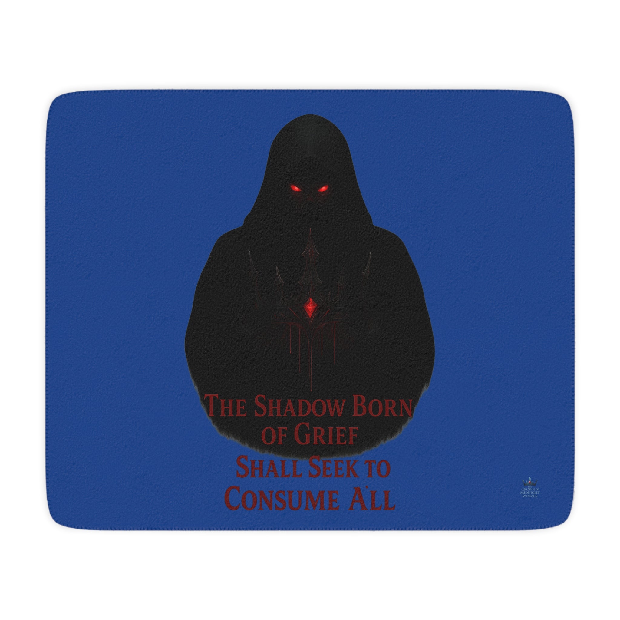 Shadow Born of Grief — Cozy Sherpa Blanket with Mystical Gothic Design