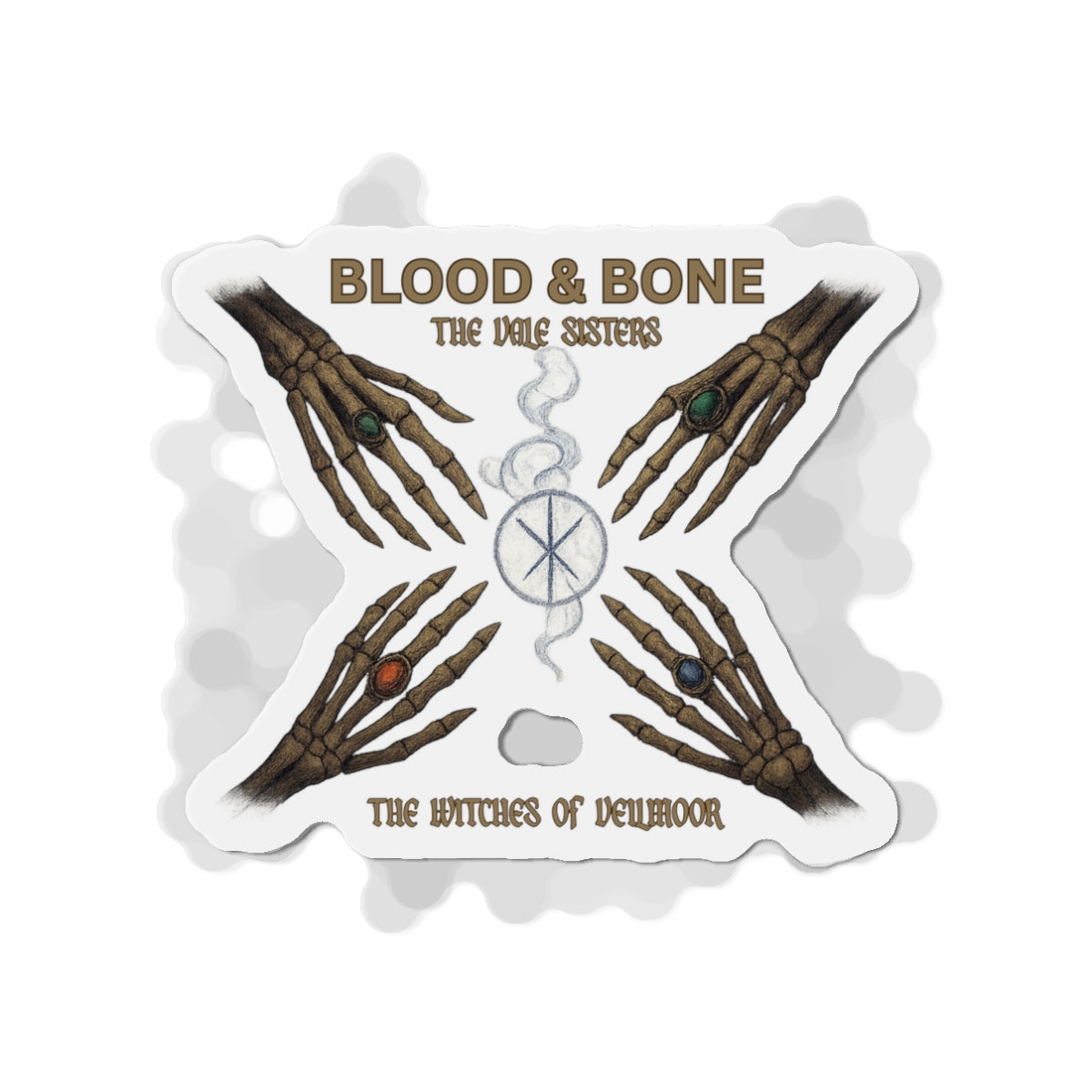 Blood & Bone Ritual Circle Die-Cut Magnet – The Witches of Veilmoor Collection