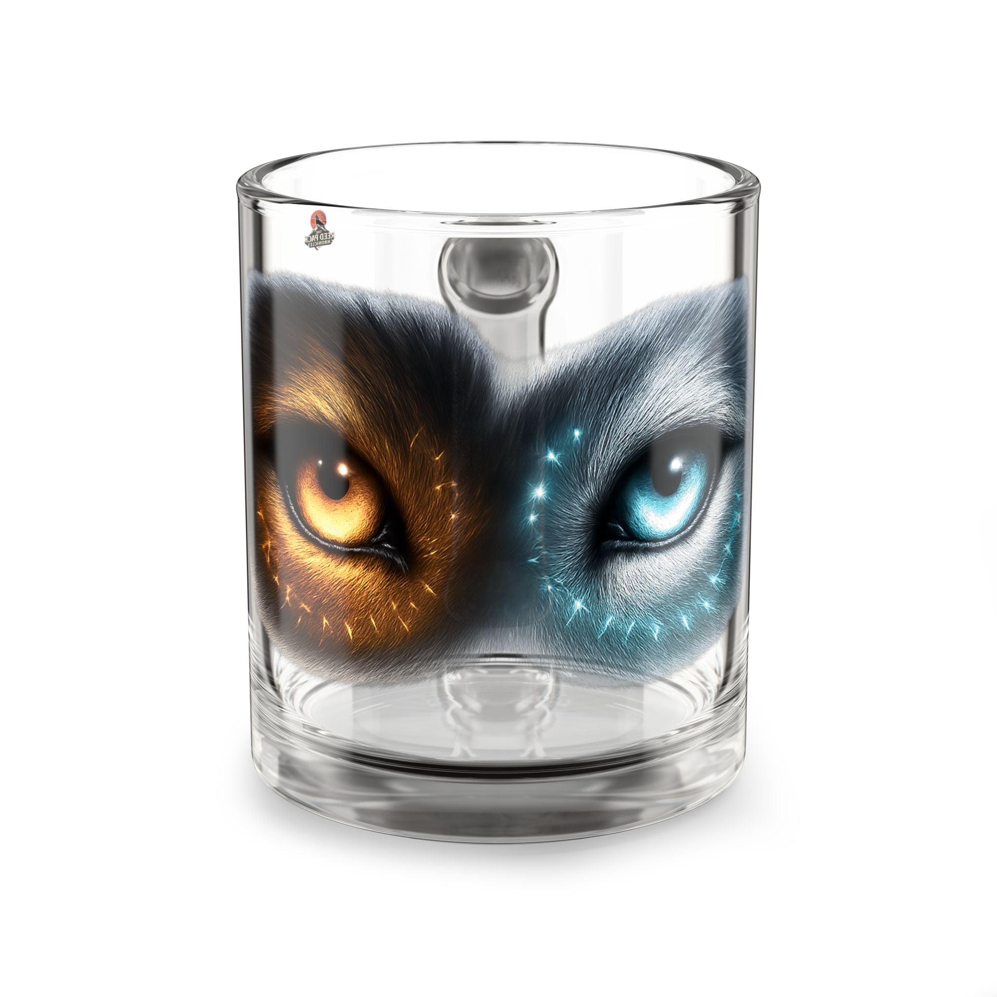 Blood Moon Wolf Eyes Glass Mug – 10oz Artistic Drinkware