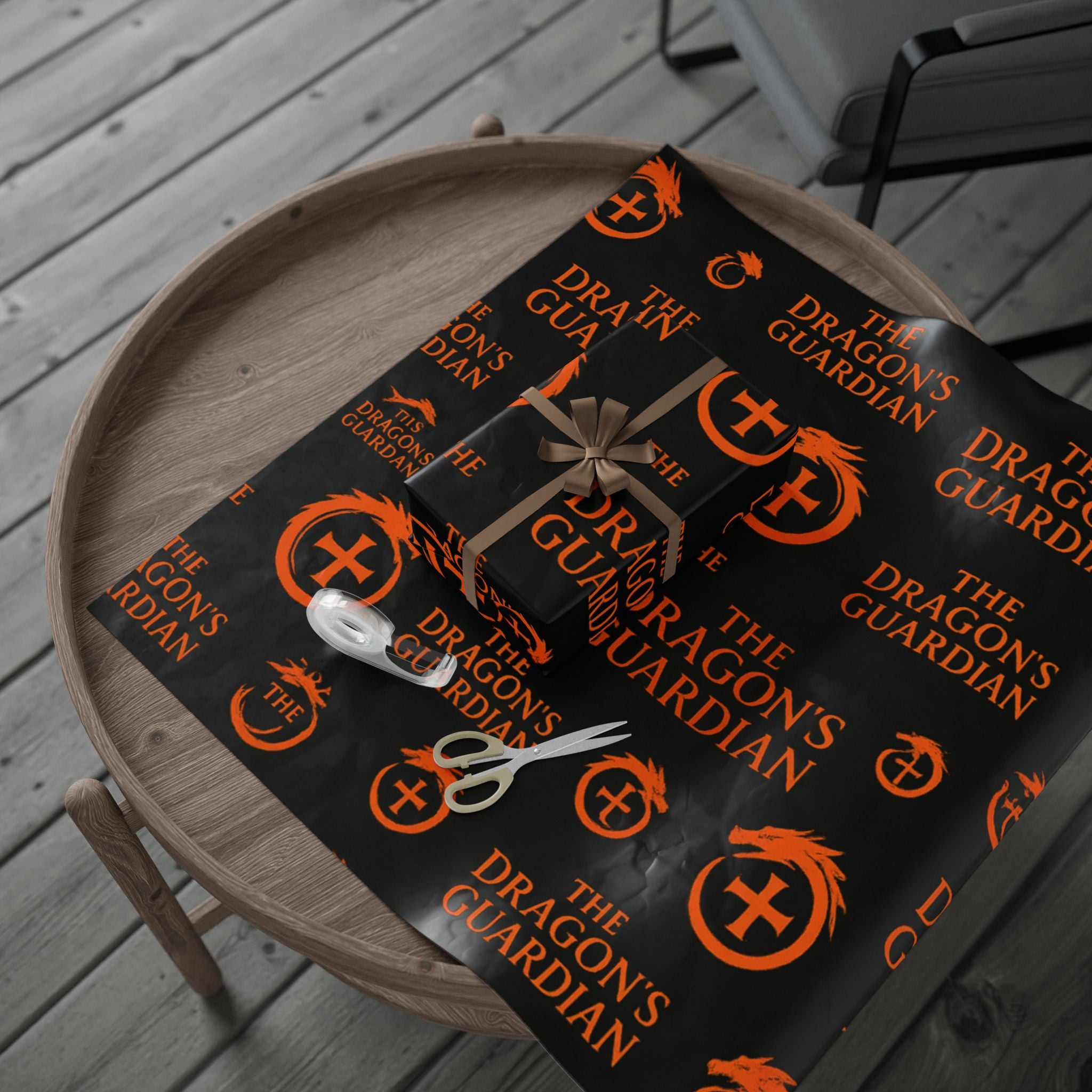Bold Dragon's Guardian Wrapping Paper, Unique Gift Wrap for Holidays, Birthdays, and Special Occasions, Fantasy-Themed Gift Paper, [...]