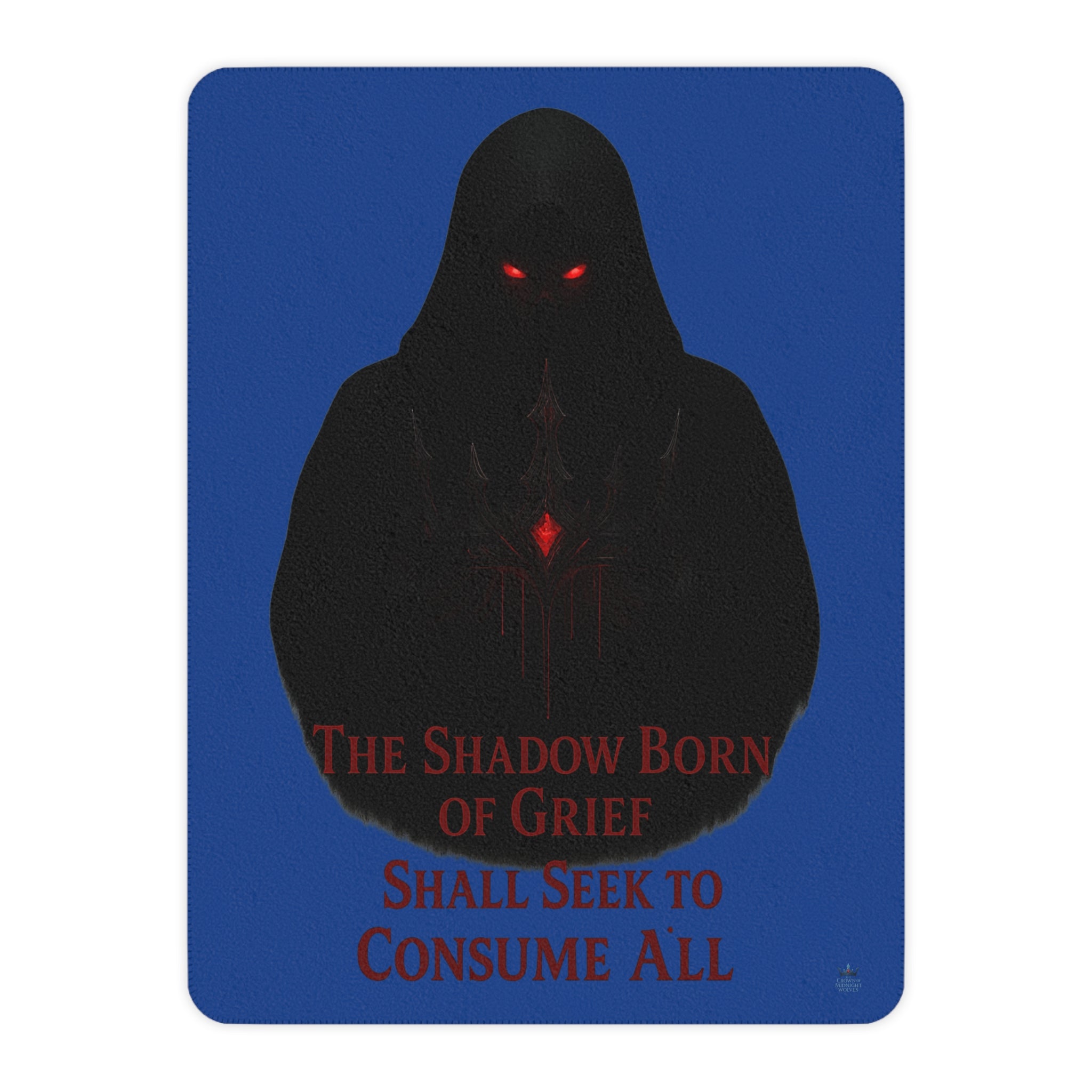 Shadow Born of Grief — Cozy Sherpa Blanket with Mystical Gothic Design